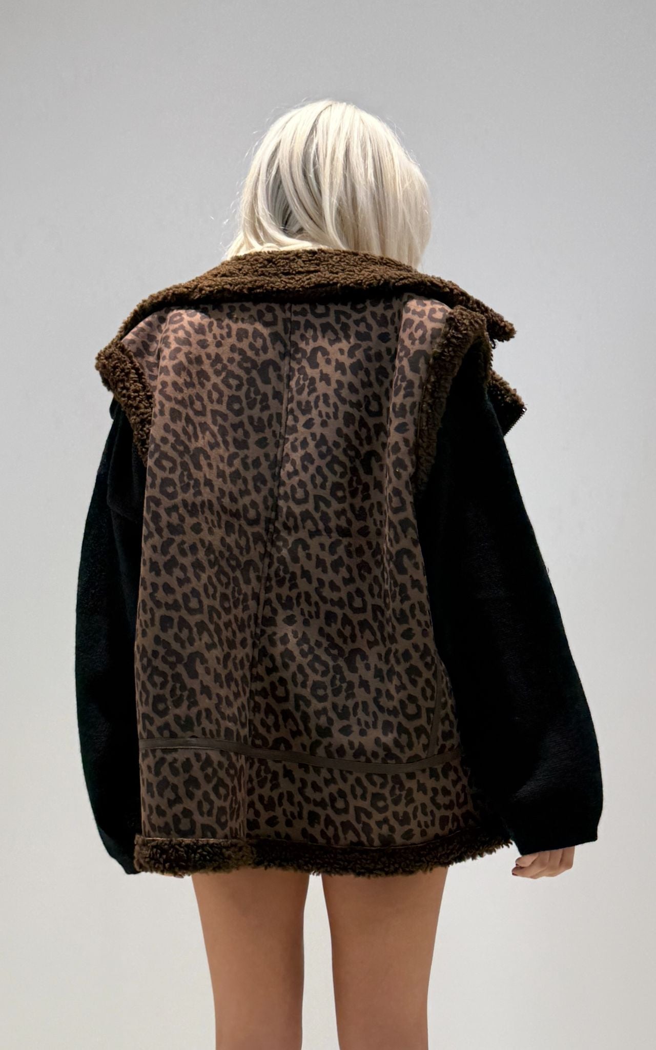 GILET MONTONE OVER MACULATO