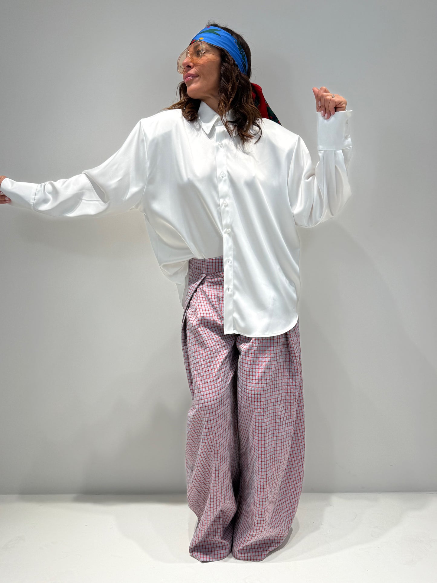 CAMICIA SIT IN RASO bianco|Colore:Bianco