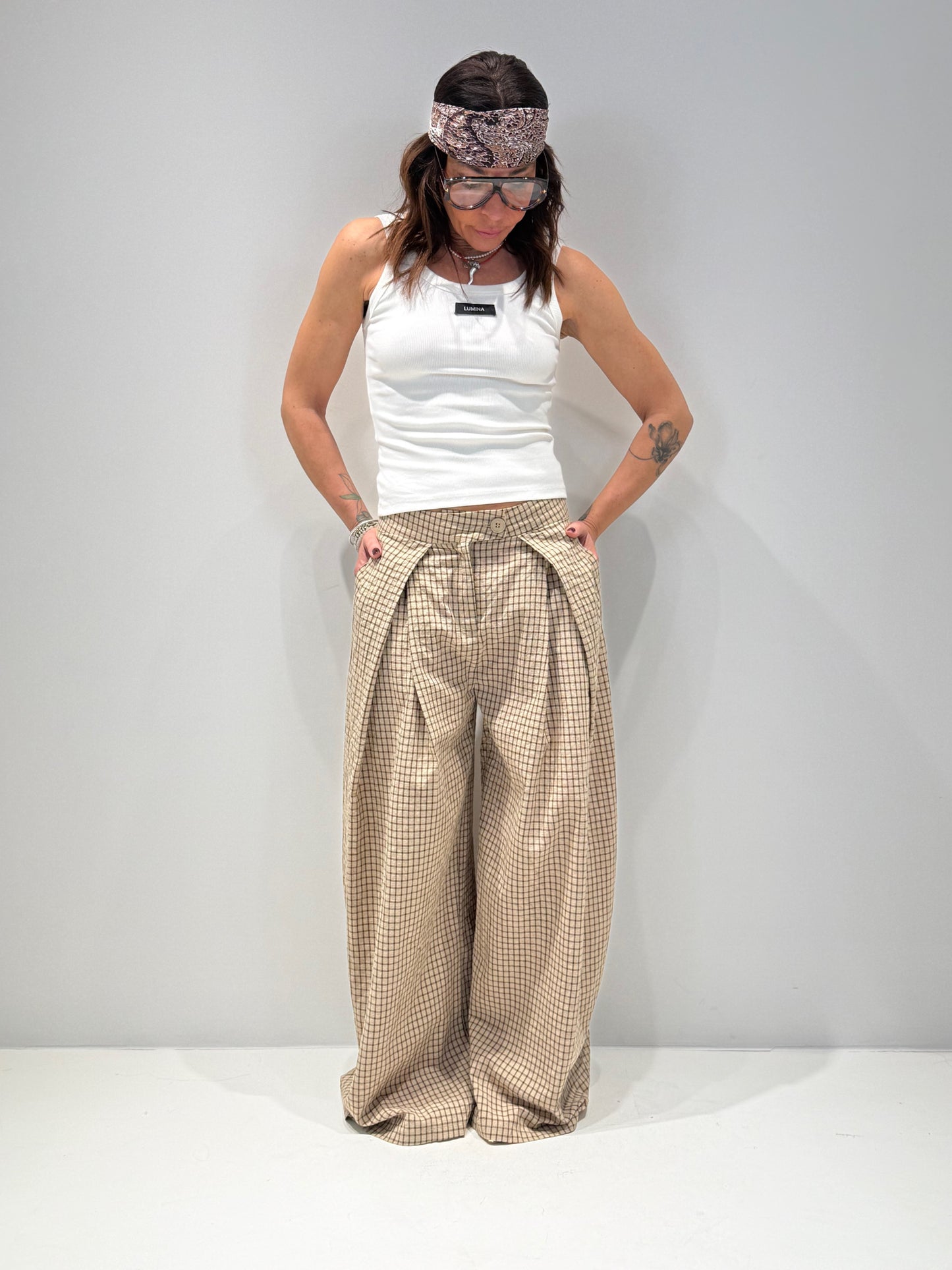 PANTALONE EOLIE FANTASY ecru|Colore:Ecru