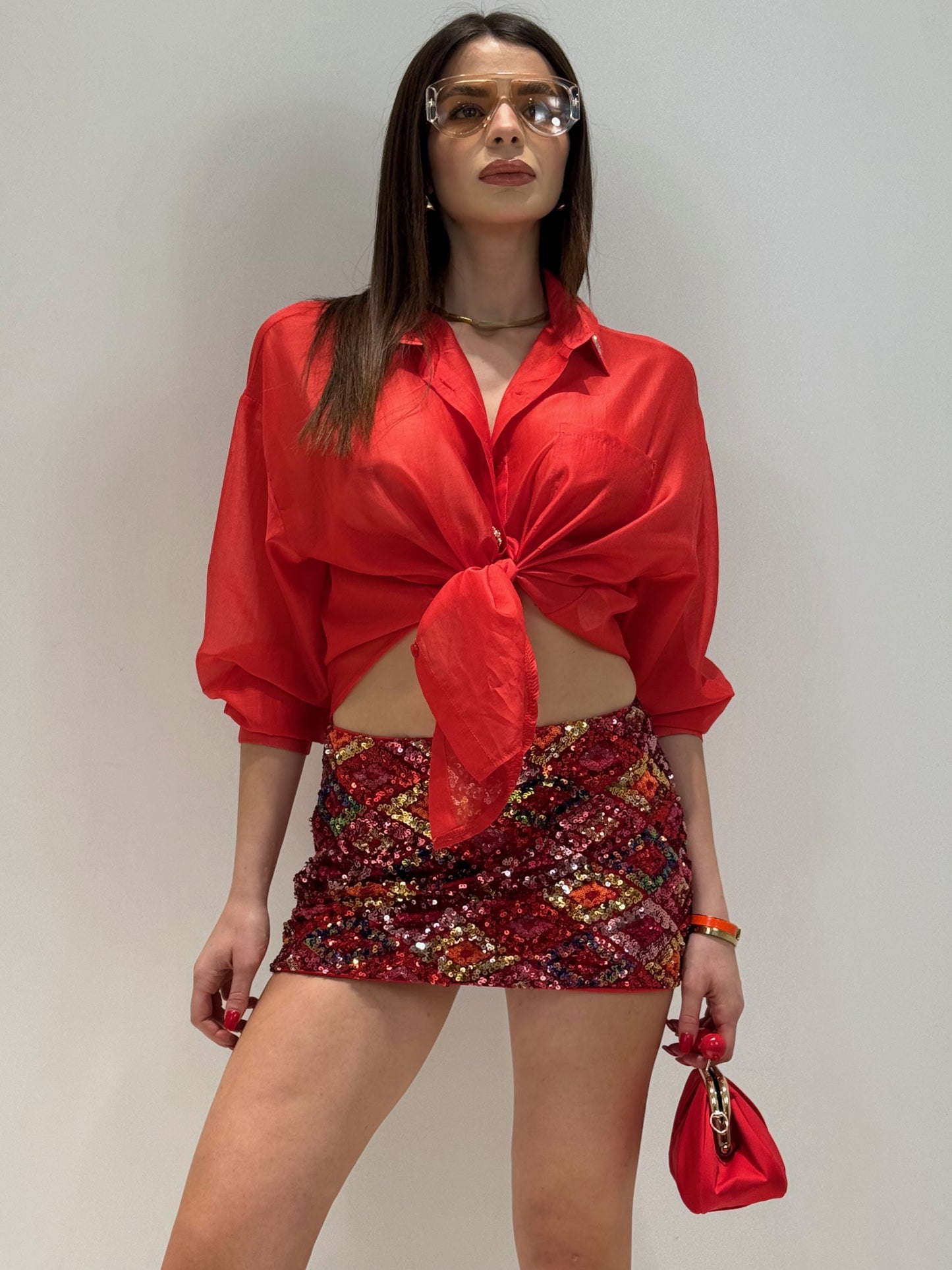 CAMICIA MONARK rosso|Colore:Rosso