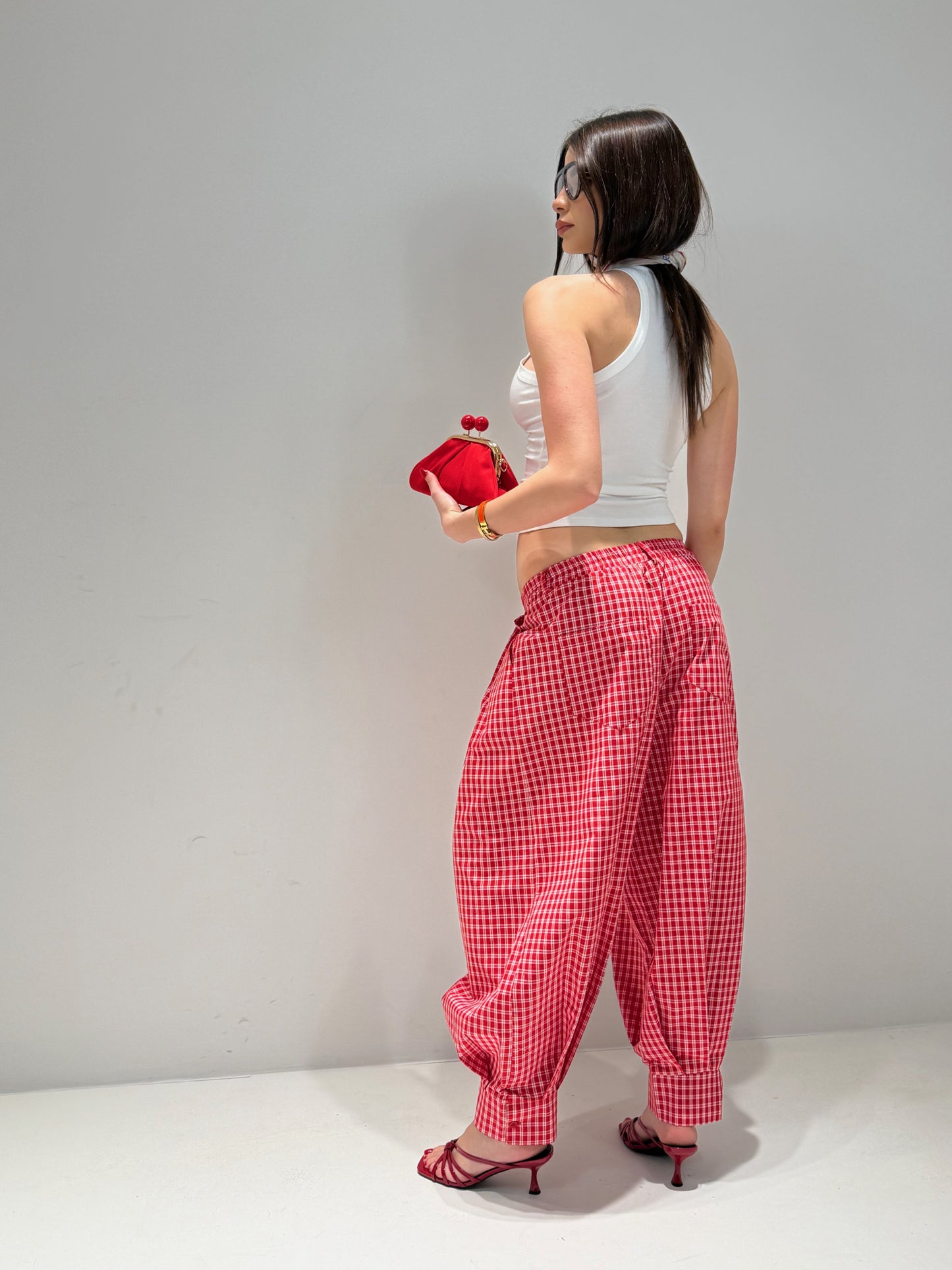 PANTALONE OVEST BERL rosso|Colore:Rosso