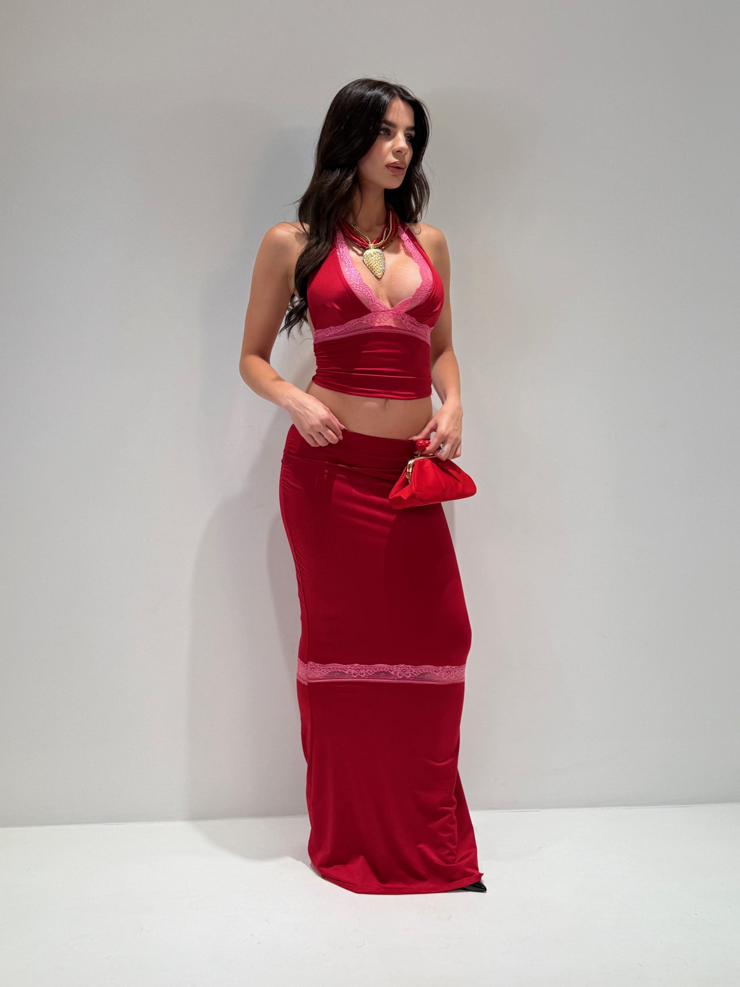 COORDINATO MONELL rosso|Colore:Rosso