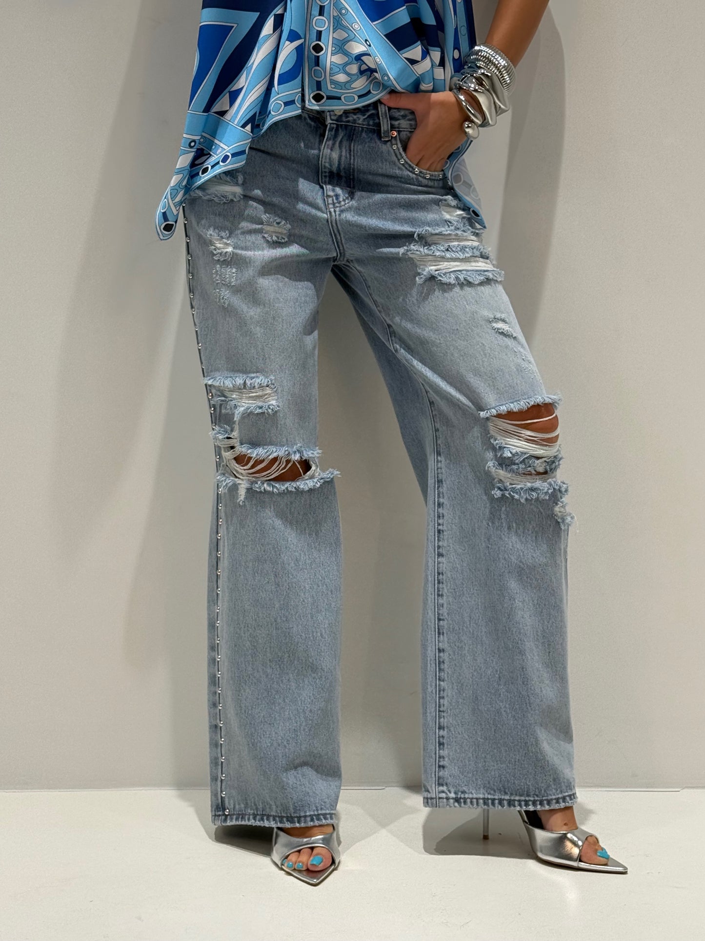 JEANS LUX DESTROYED lavaggio chiaro|Colore:Lavaggio chiaro