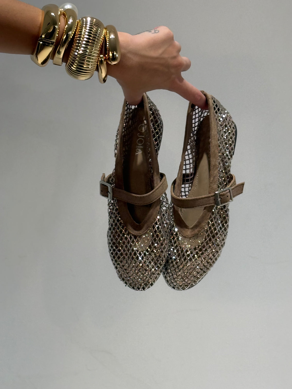 BALLERINA L"ECLIPSE STRASS fango|Colore:Fango