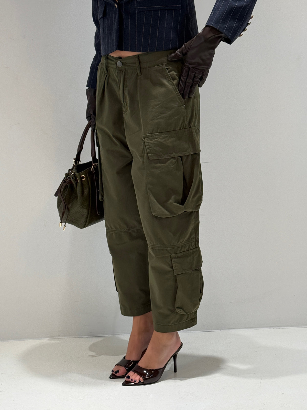 PANTALONE SAWAN CARGO verde militare|Colore:Verde militare