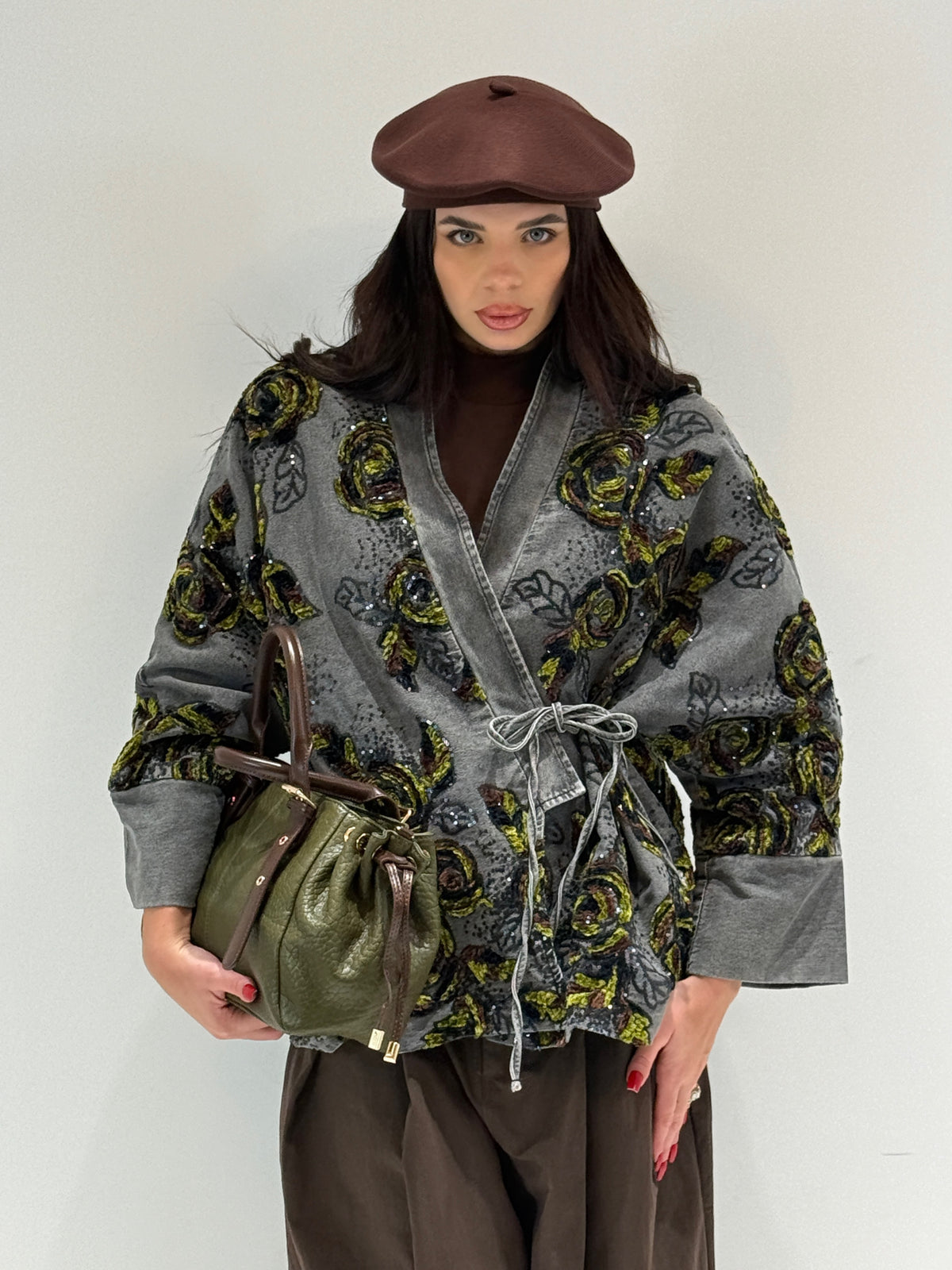 KIMONO SARABURI DENIM black ash|Colore:Black ash