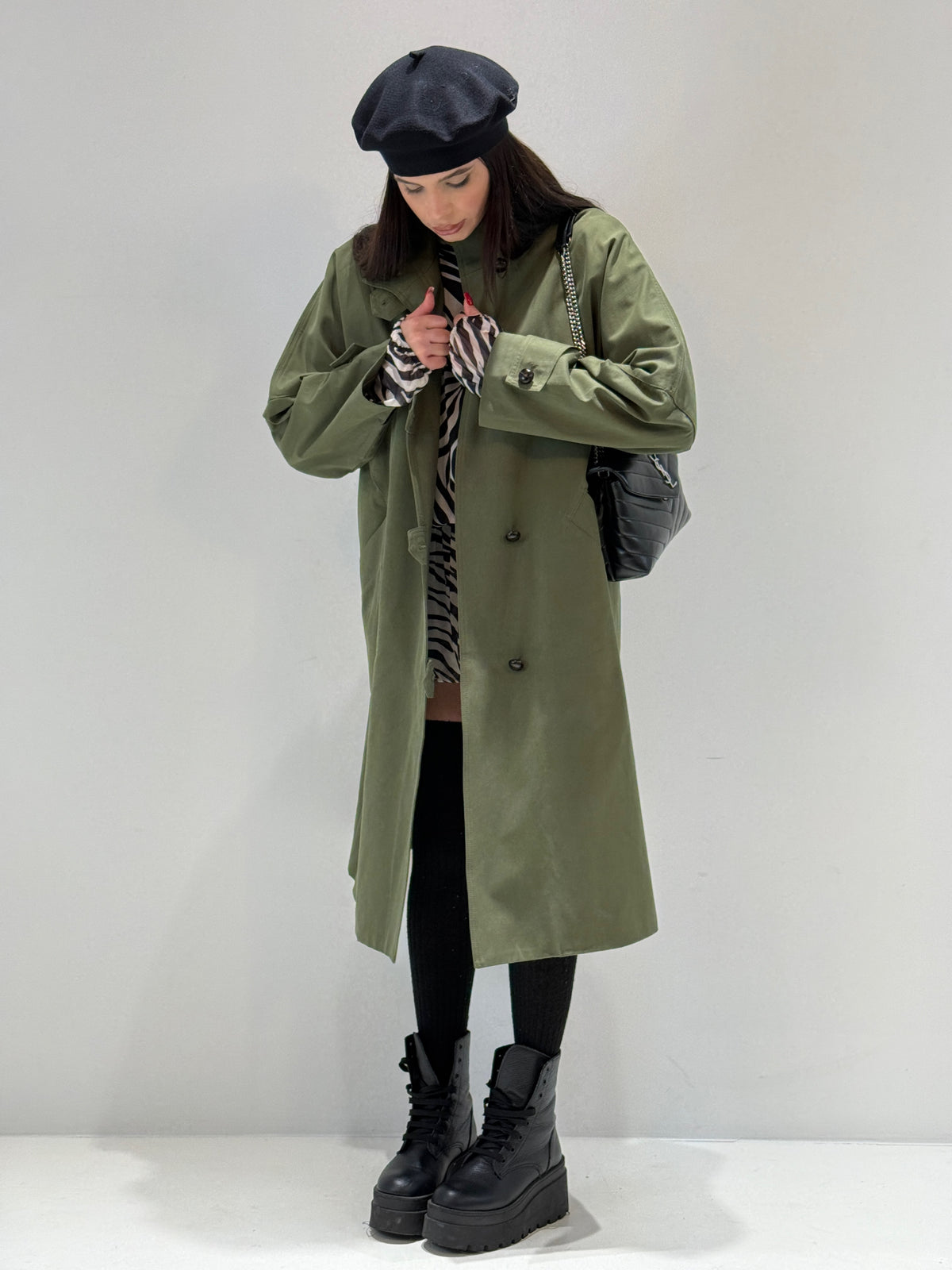 TRENCH CERRO DE PASCO BY LUMINA verde militare|Colore:Verde militare