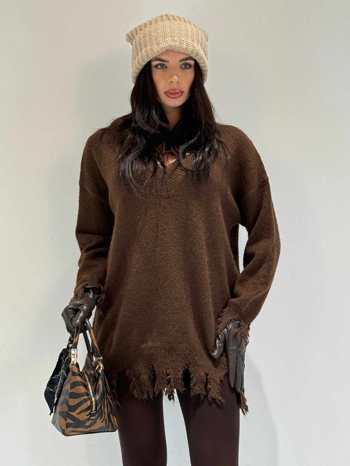 MAXI PULL ADAK marrone|Colore:Marrone