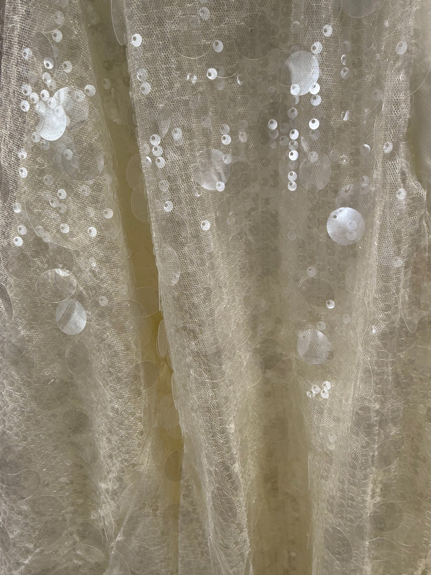 MAGLIA INCROCIO PAILETTES ECRU