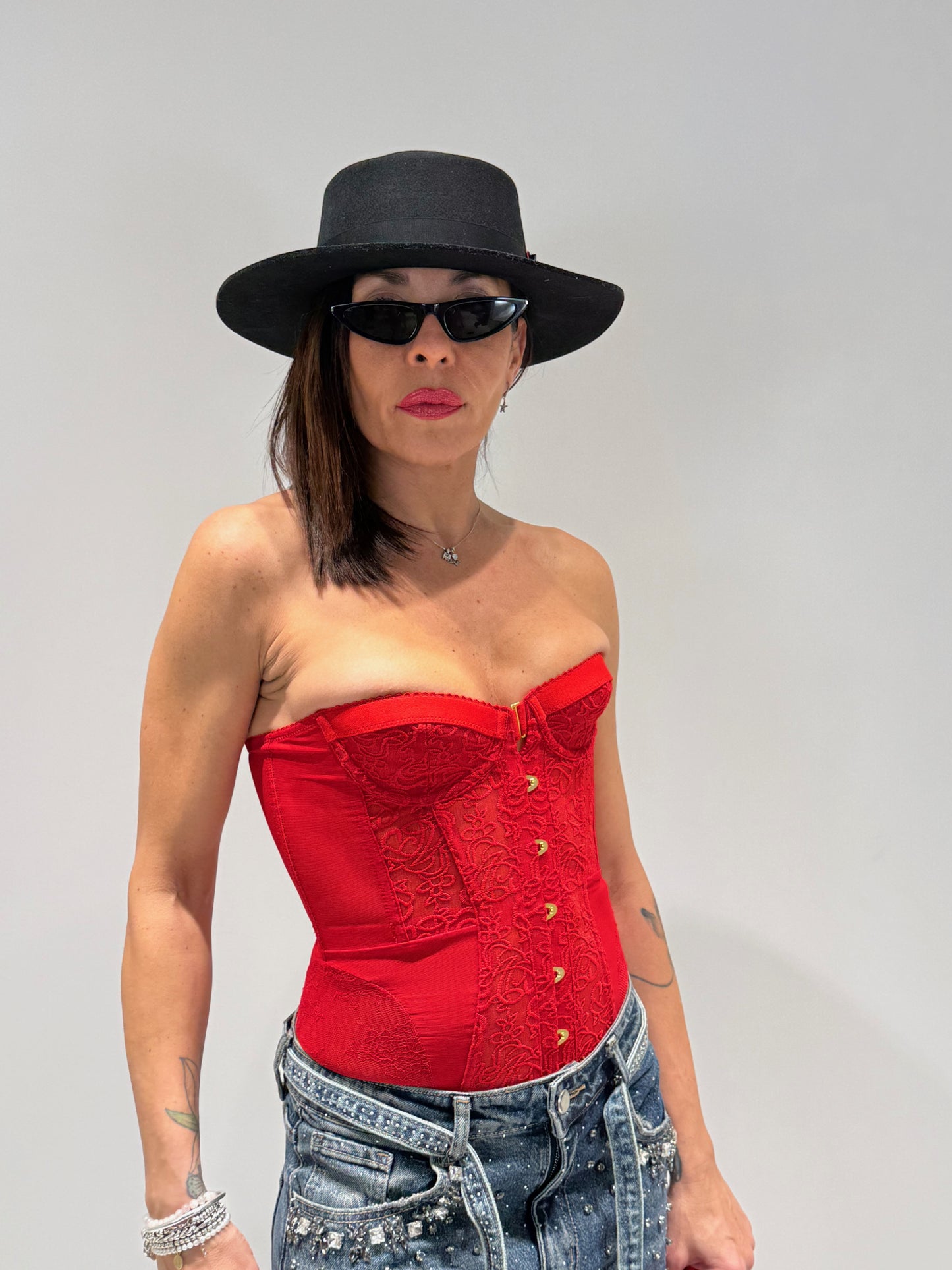 BUSTIER MARGOT ROSSO