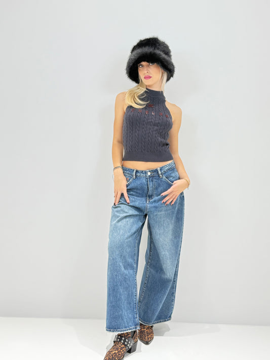 MAGLIA SCOLLO AMERICA GRIGIO SCURO