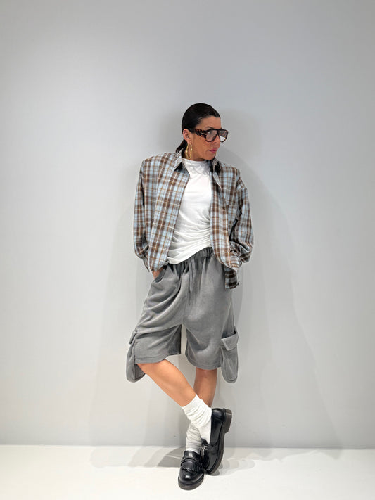 Camicia Oversize Celeste a Quadri Bool - Donna Casual | ALLISIT