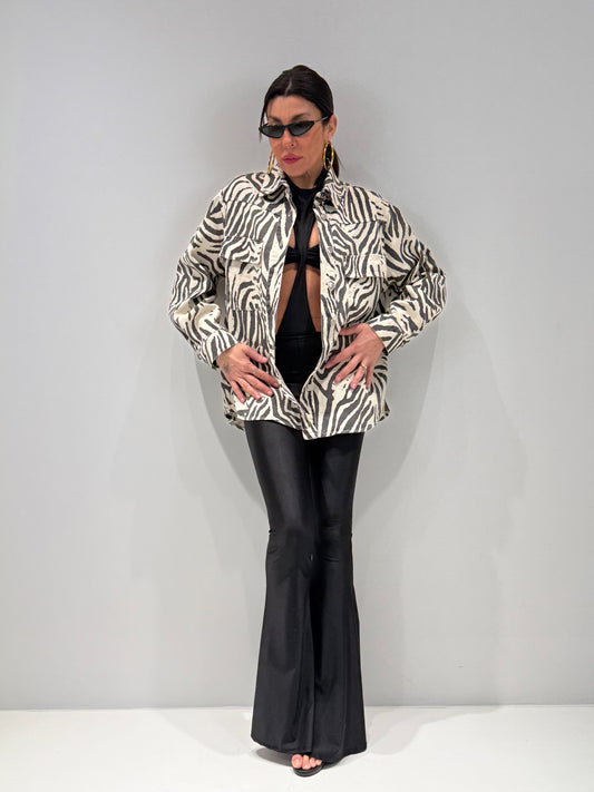 Camicia Donna Oversize Zebrata in Cotone - By Lumina