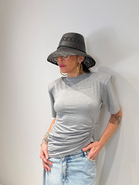 T-Shirt Donna Grigia con Spallina Vestibilità Comoda - Indi | ALLISIT