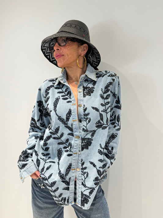 Camicia Denim Donna con Paillettes - Berlin Lavaggio Chiaro | ALLISIT