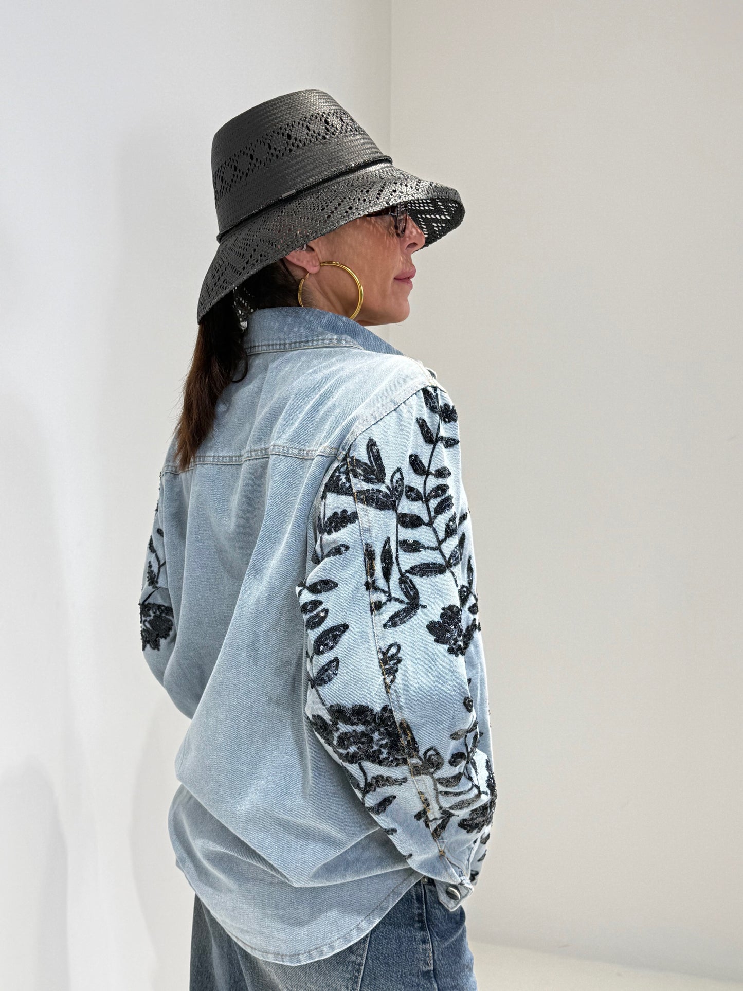 Camicia Denim Donna con Paillettes - Berlin Lavaggio Chiaro | ALLISIT