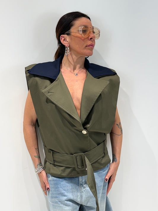 GIACCA GILET MOLU BY LUMINA verde|Colore:Verde
