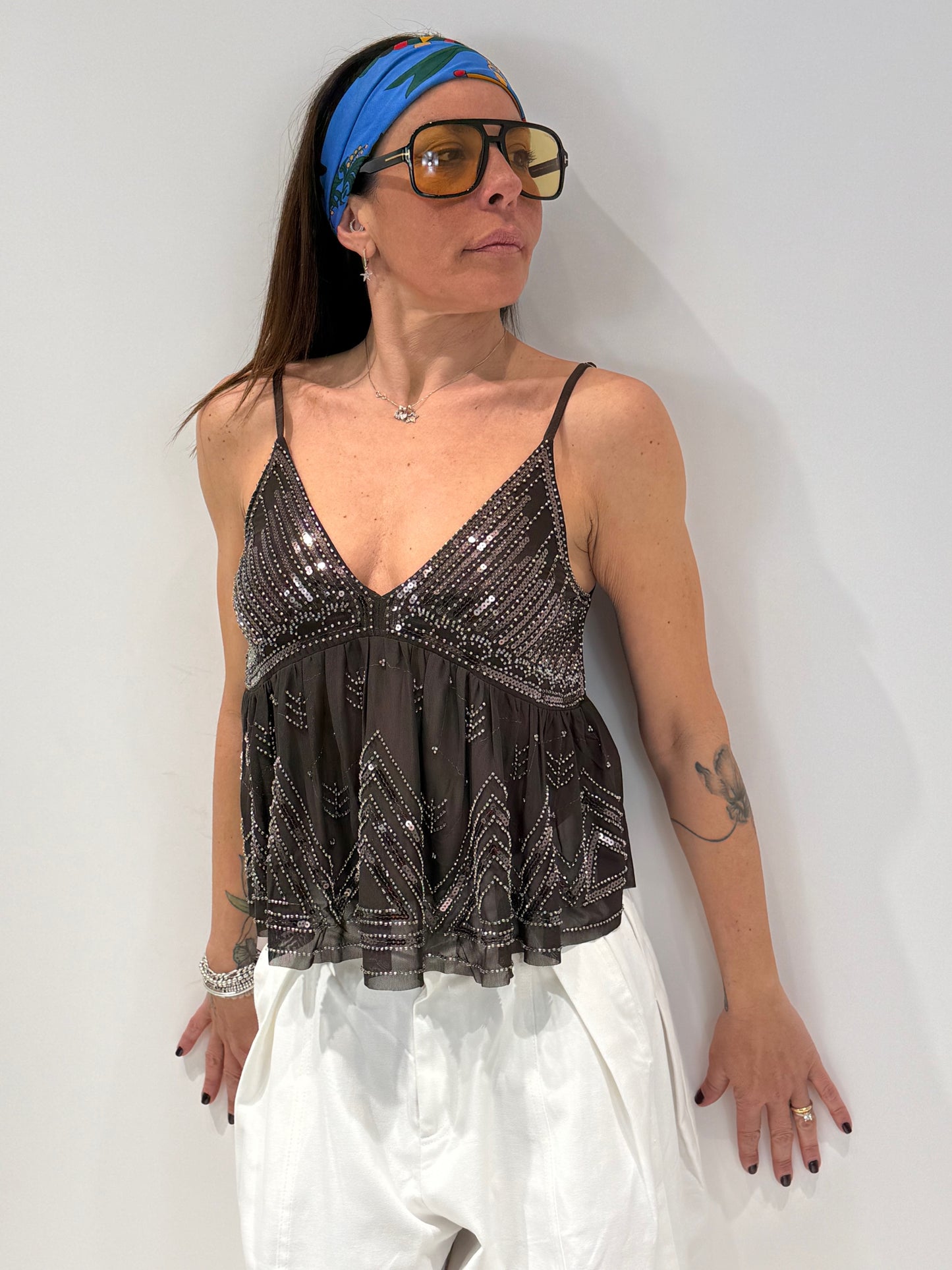 TOP LOUISANA  marrone|Colore:Marrone