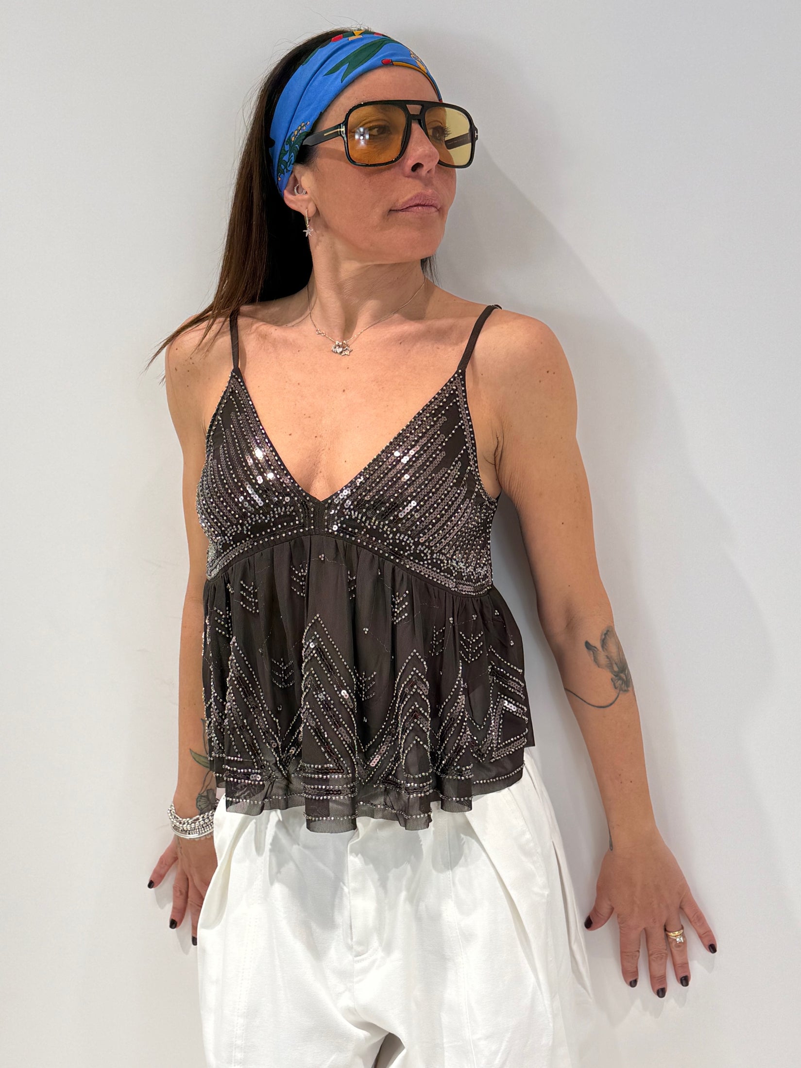 TOP LOUISANA  marrone|Colore:Marrone