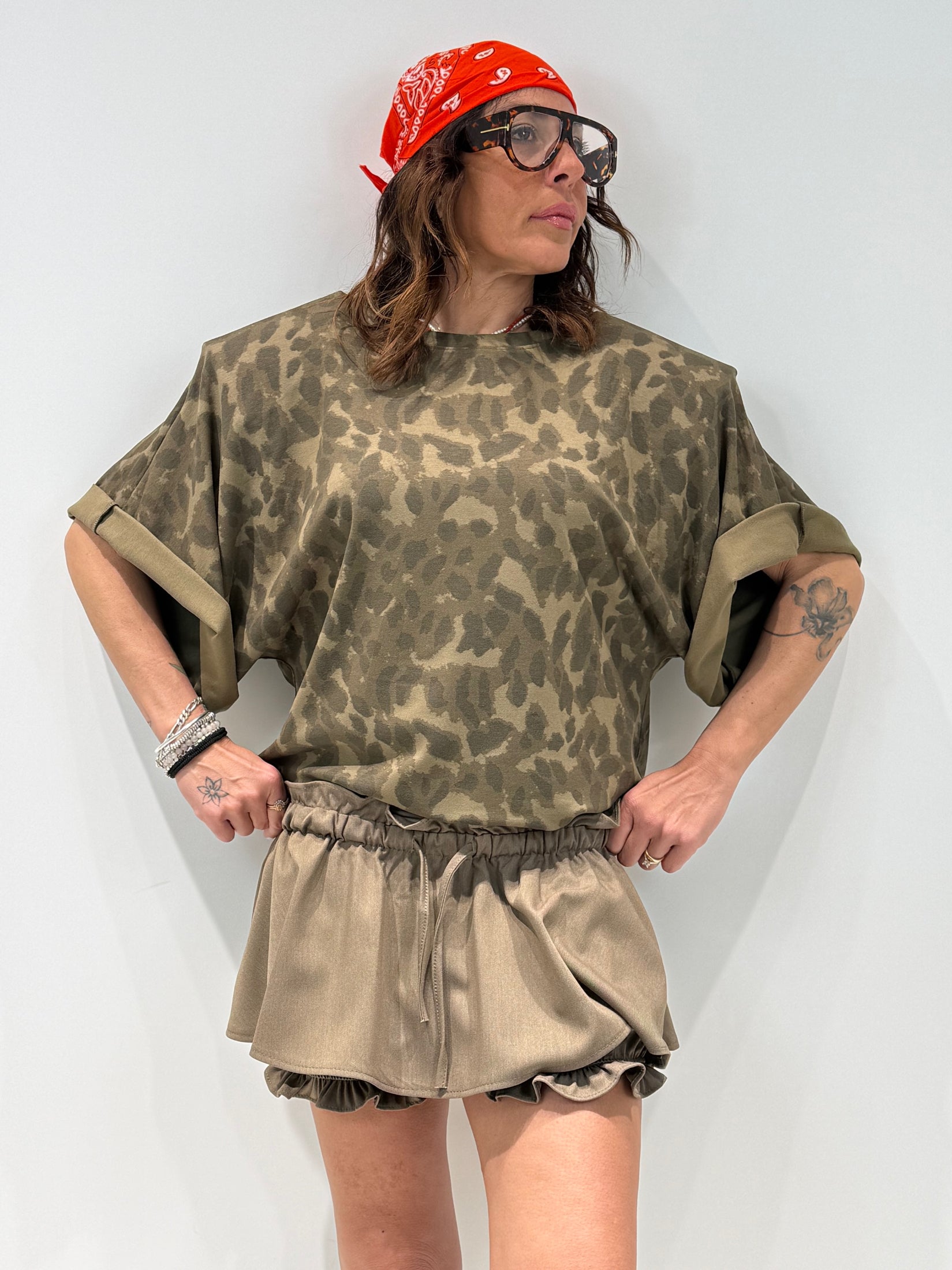 T-SHIRT LANZA  verde militare|Colore:Verde militare