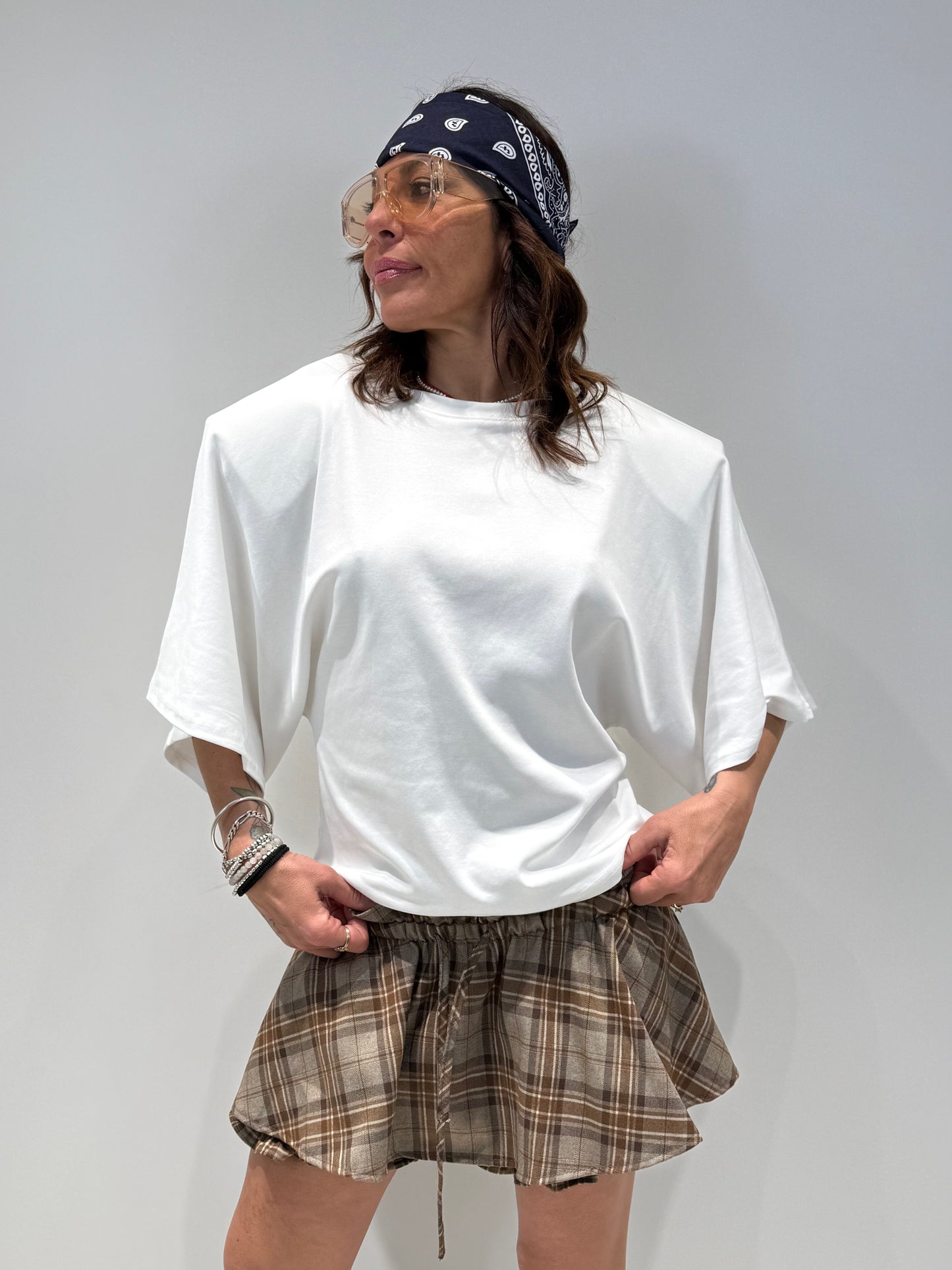 T-SHIRT Q OVER bianco|Colore:Bianco