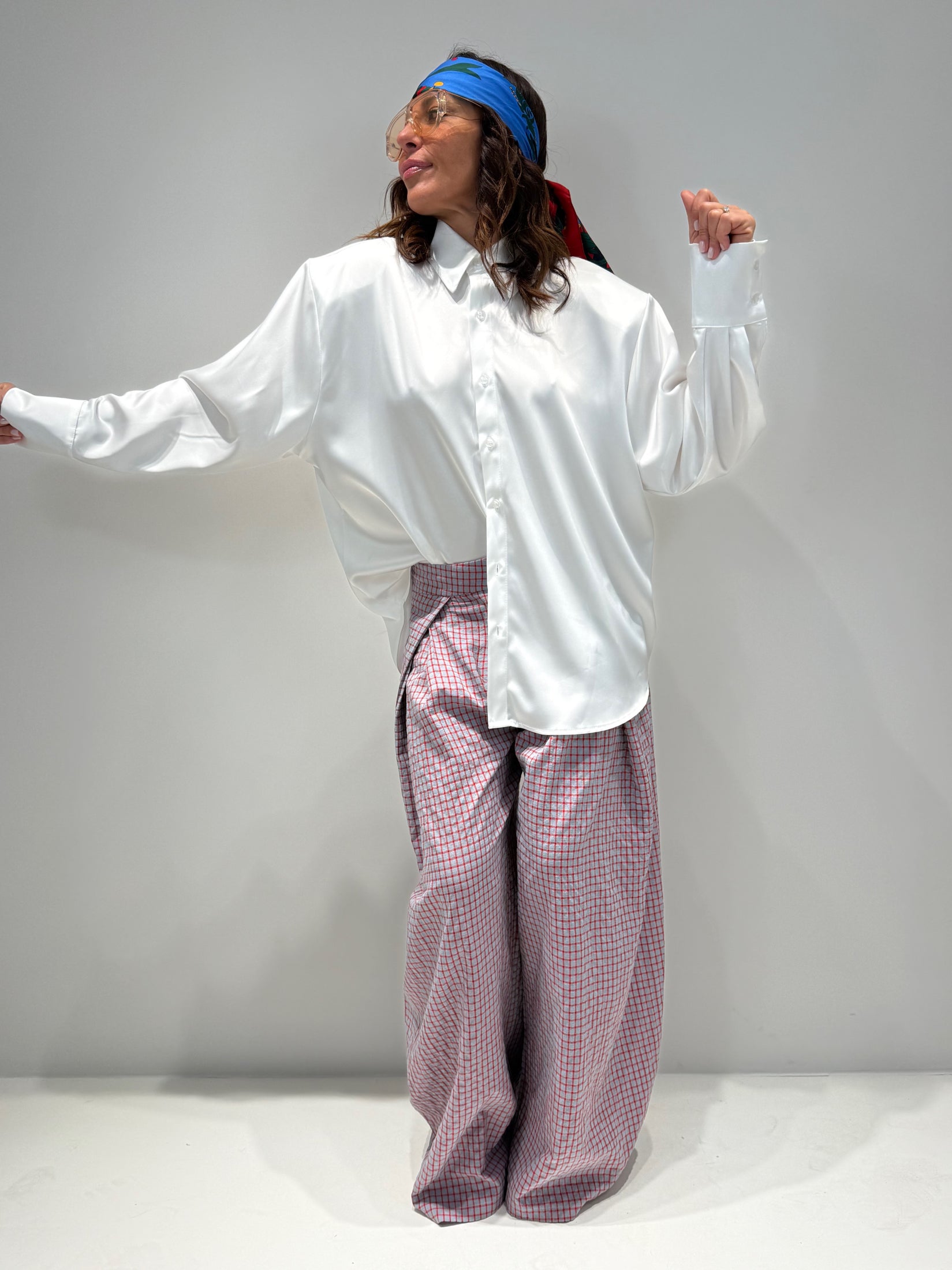 CAMICIA SIT IN RASO bianco|Colore:Bianco