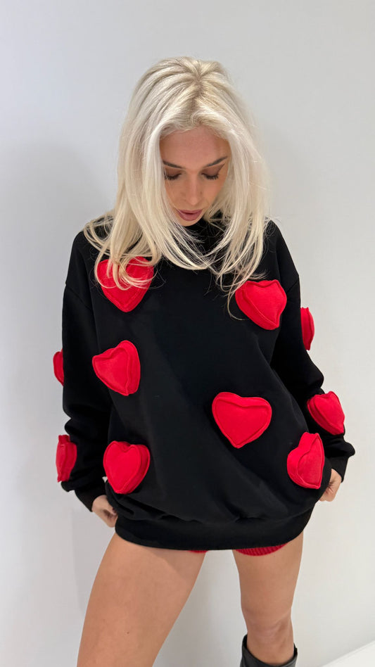 FELPA LOVE OVER  NERO