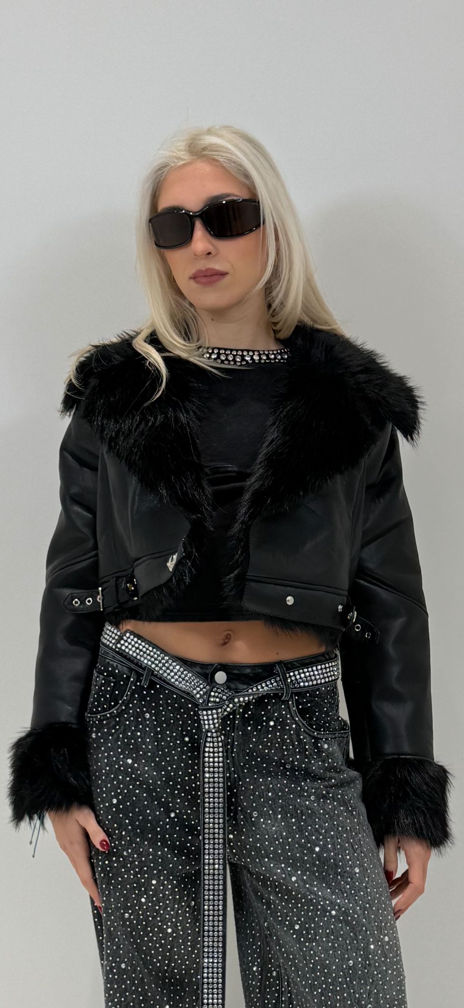 MONTONE ECOPELLE  NERO