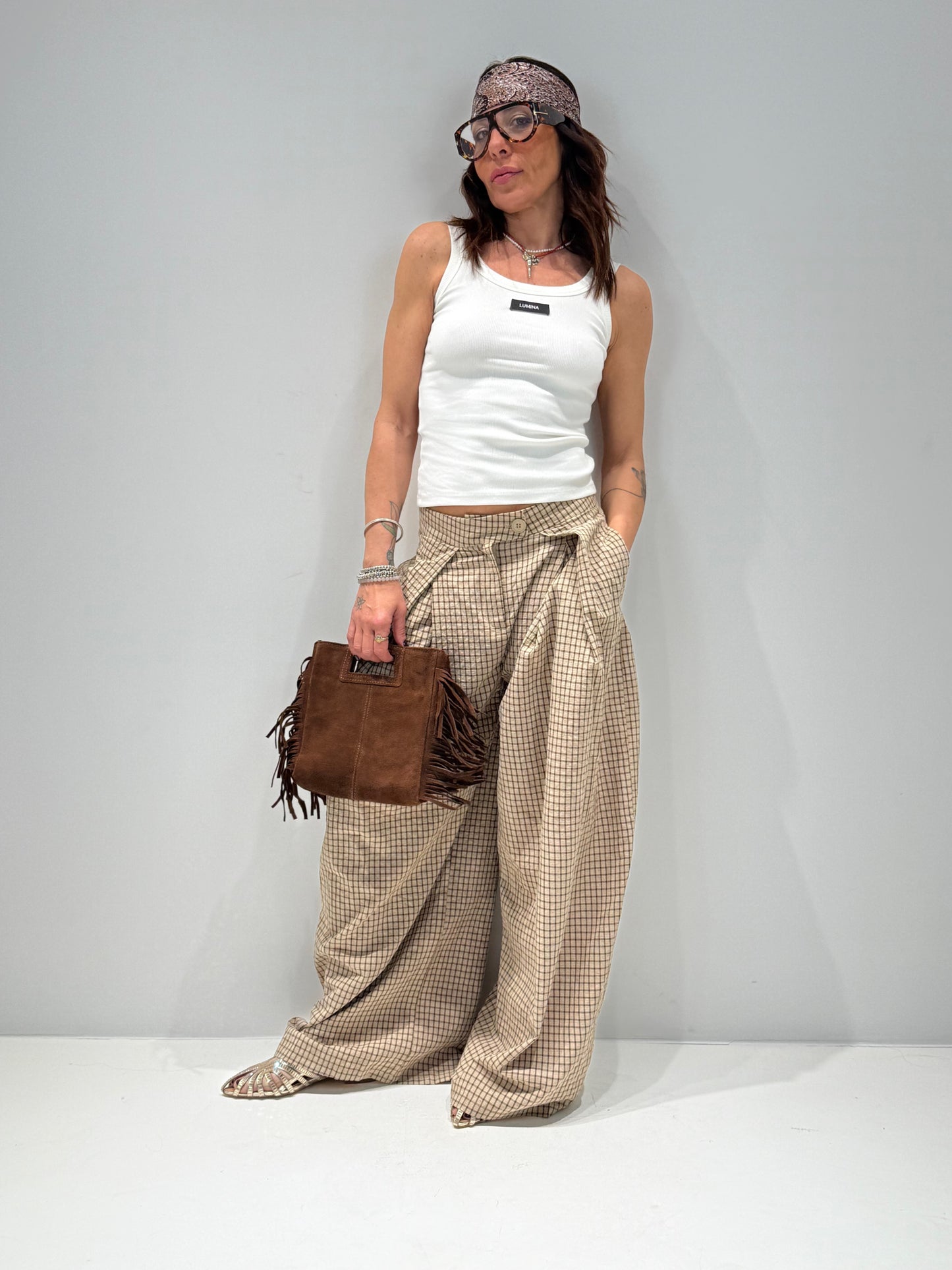 PANTALONE EOLIE FANTASY ecru|Colore:Ecru