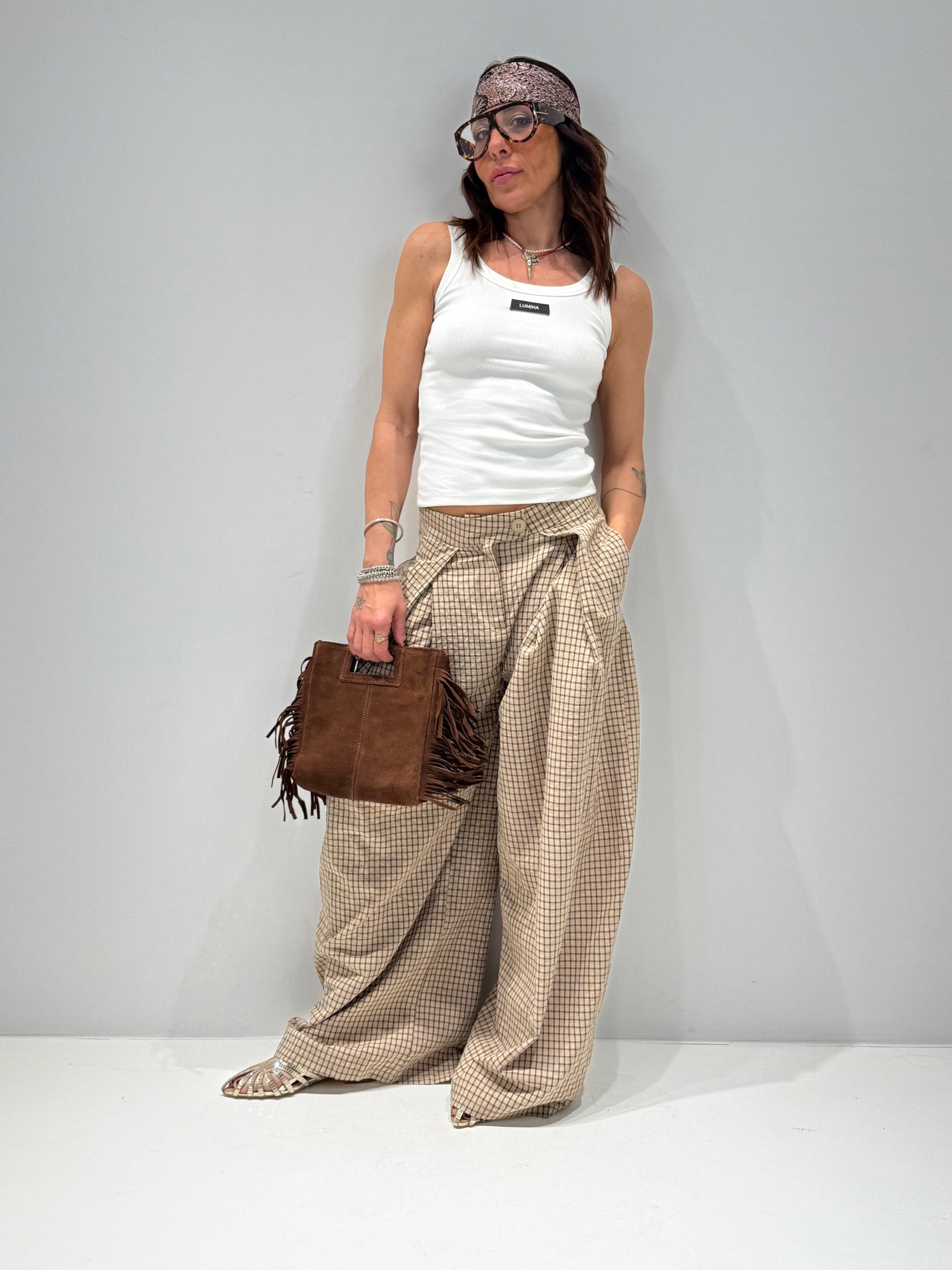 PANTALONE EOLIE FANTASY ecru|Colore:Ecru