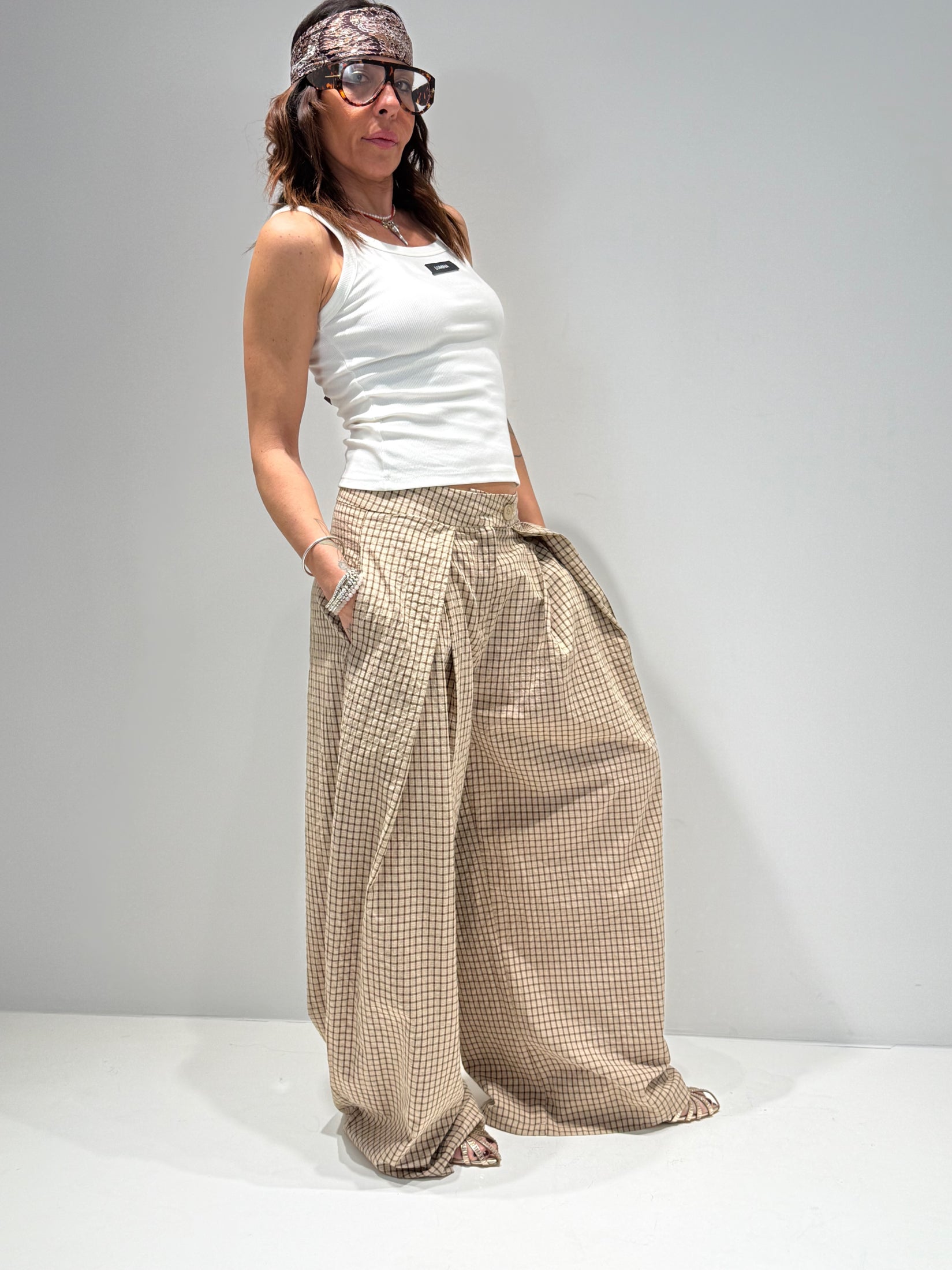 PANTALONE EOLIE FANTASY ecru|Colore:Ecru