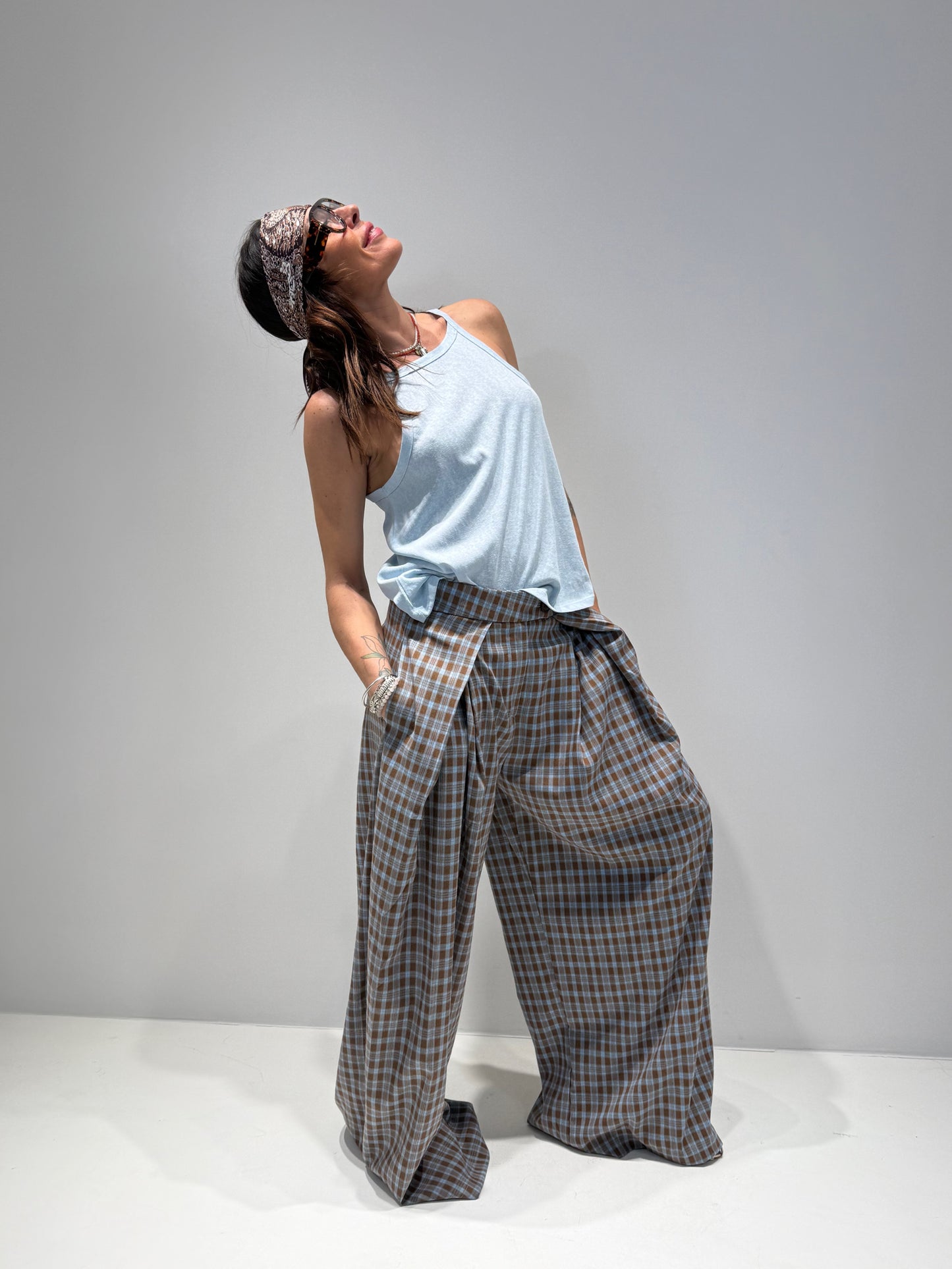 PANTALONE INE LONDON Celeste|Colore:Celeste