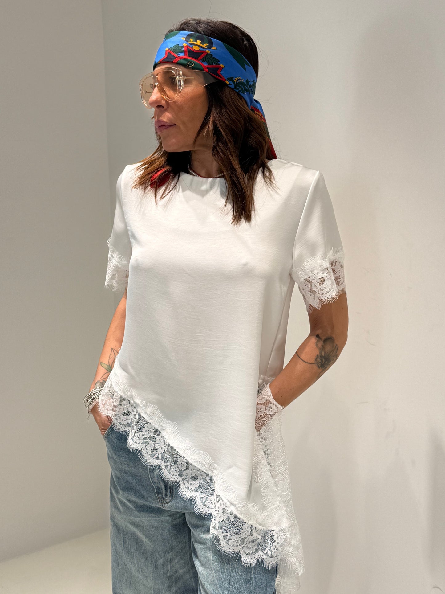 T-SHIRT LINGER bianco|Colore:Bianco
