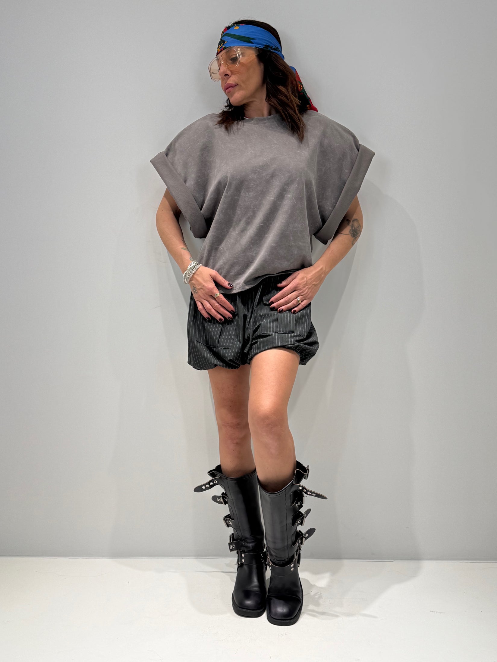 T-SHIRT ROLLY grigio|Colore:Grigio