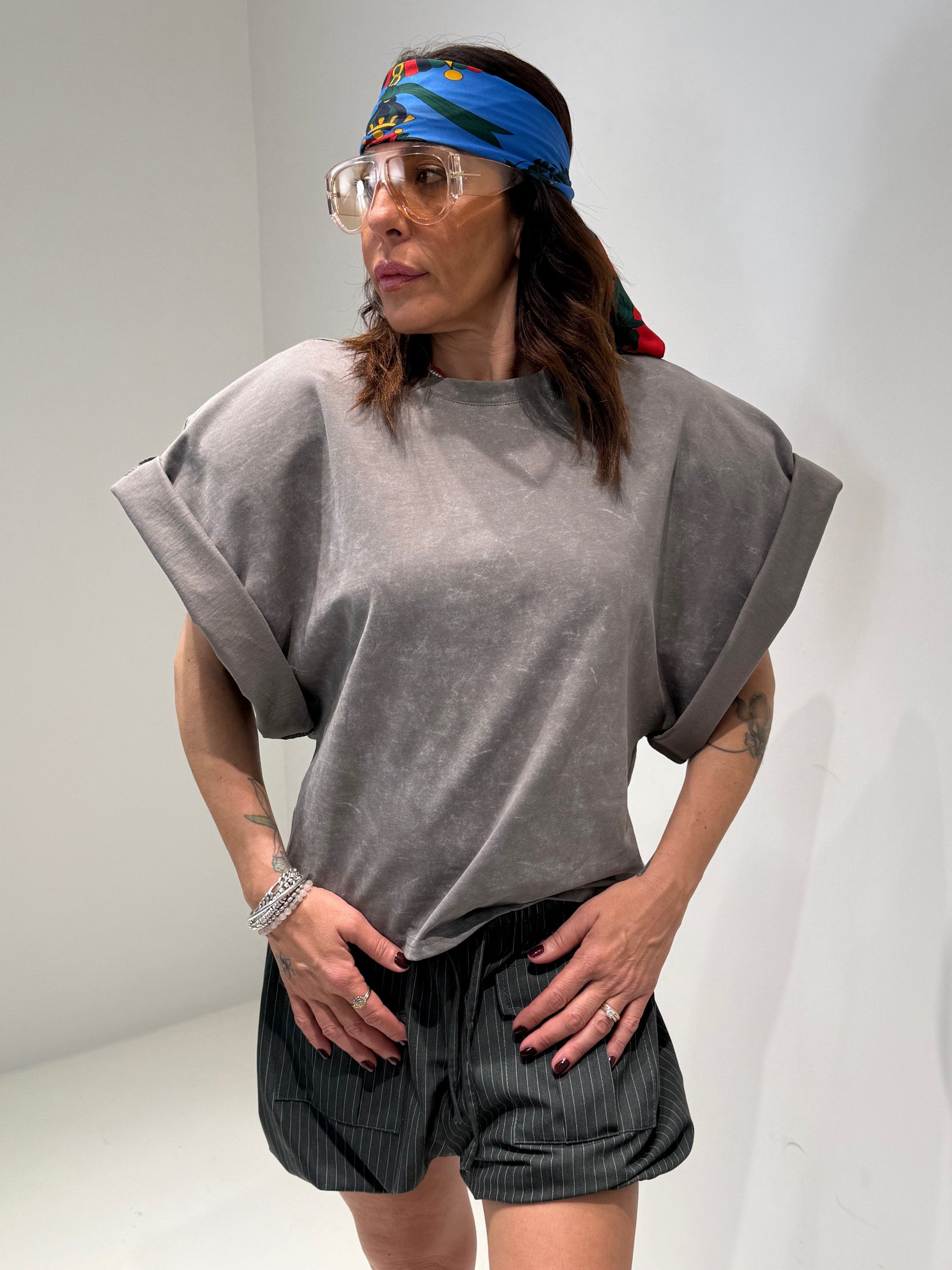 T-SHIRT ROLLY grigio|Colore:Grigio