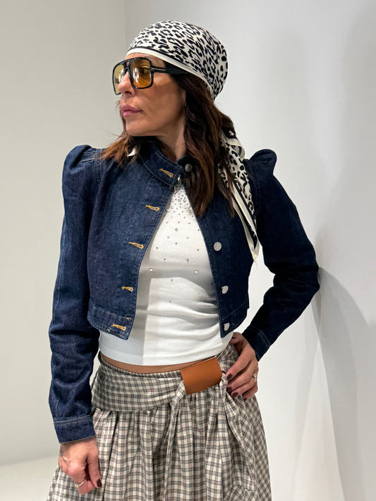 GIUBBINO MOTOR JEANS lavaggio scuro|Colore:Lavaggio scuro