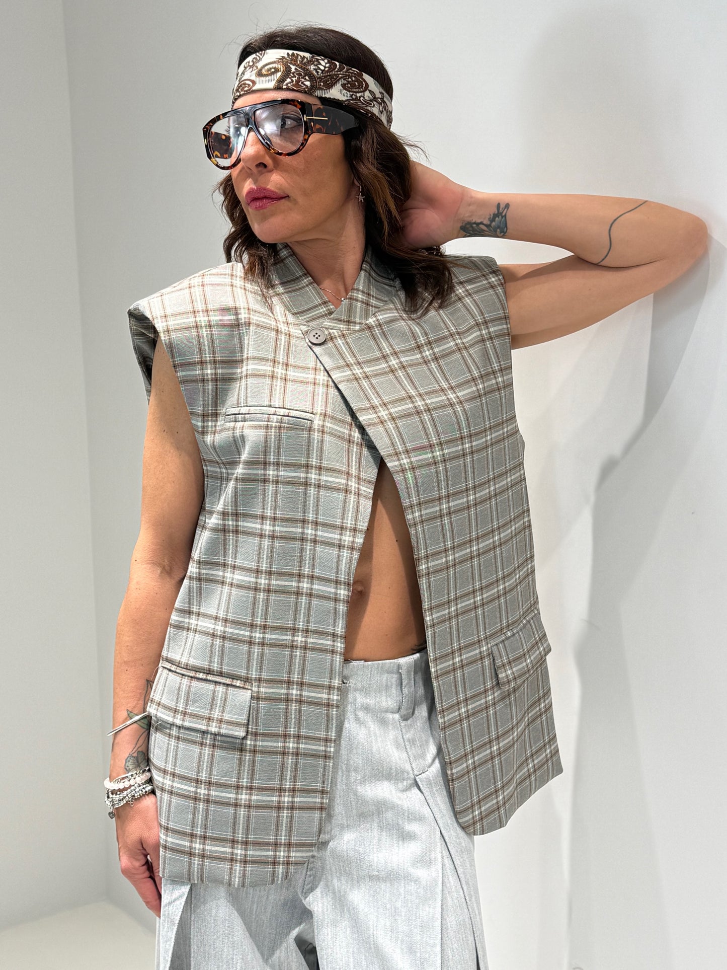 GILET HOOK  grigio|Colore:Grigio