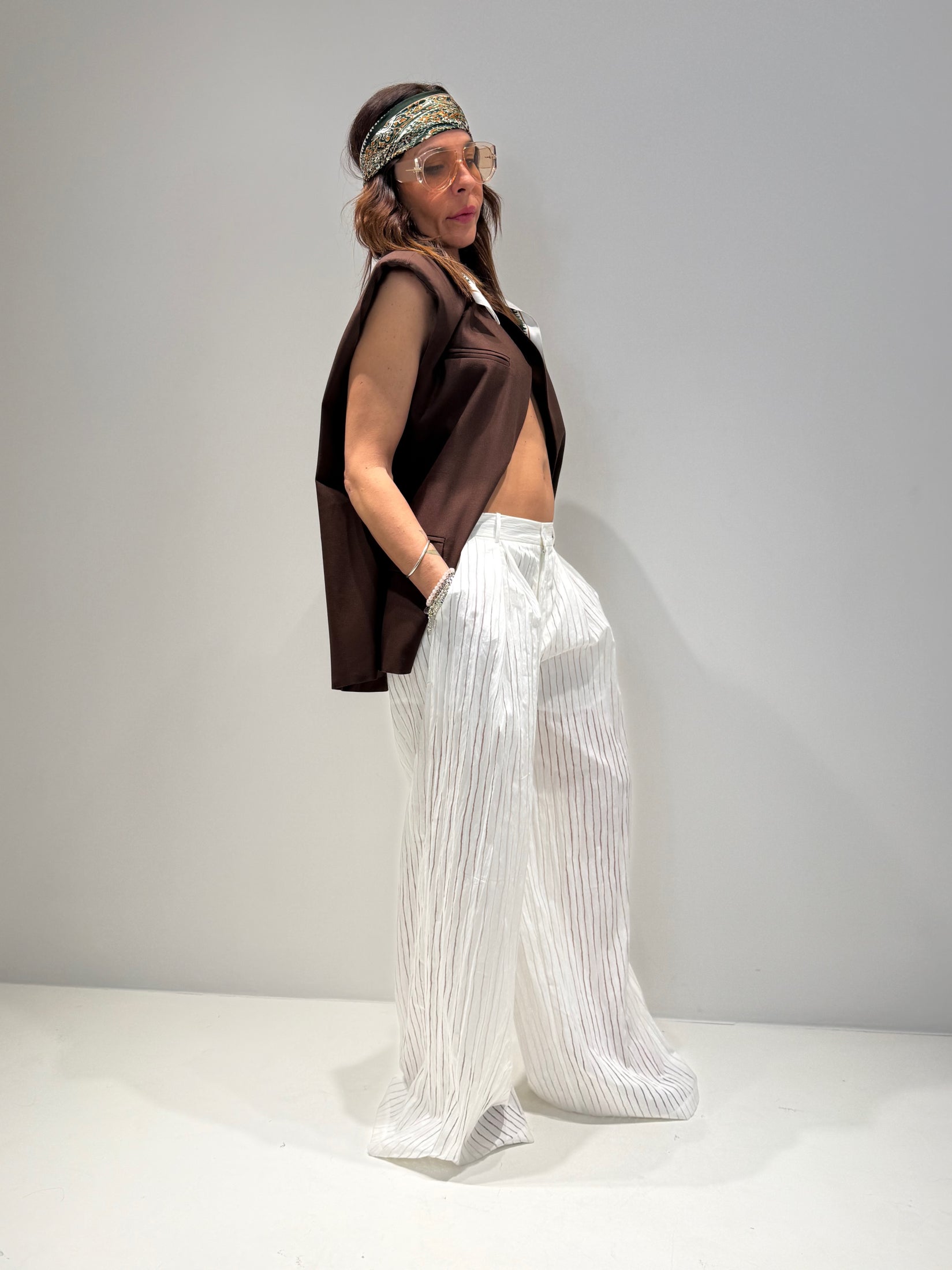 PANTALONE CANNES BY LUMIONA bianco|Colore:Bianco