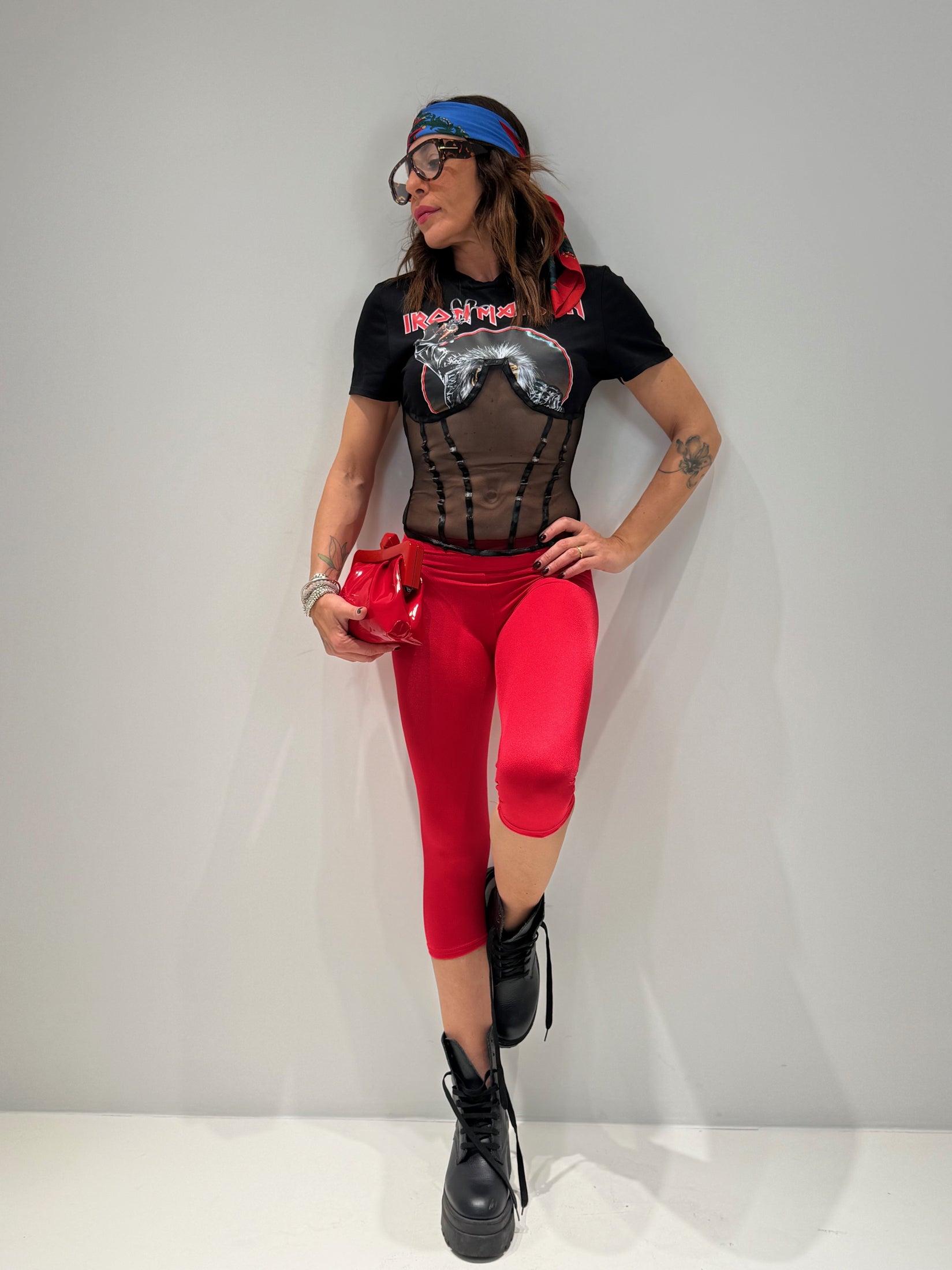 LEGGINS CONCERT CAPRI rosso|Colore:Rosso