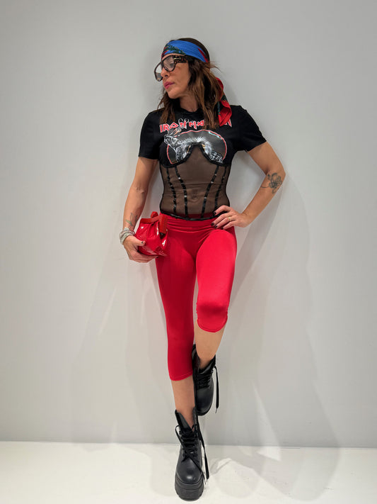 LEGGINS CONCERT CAPRI rosso|Colore:Rosso