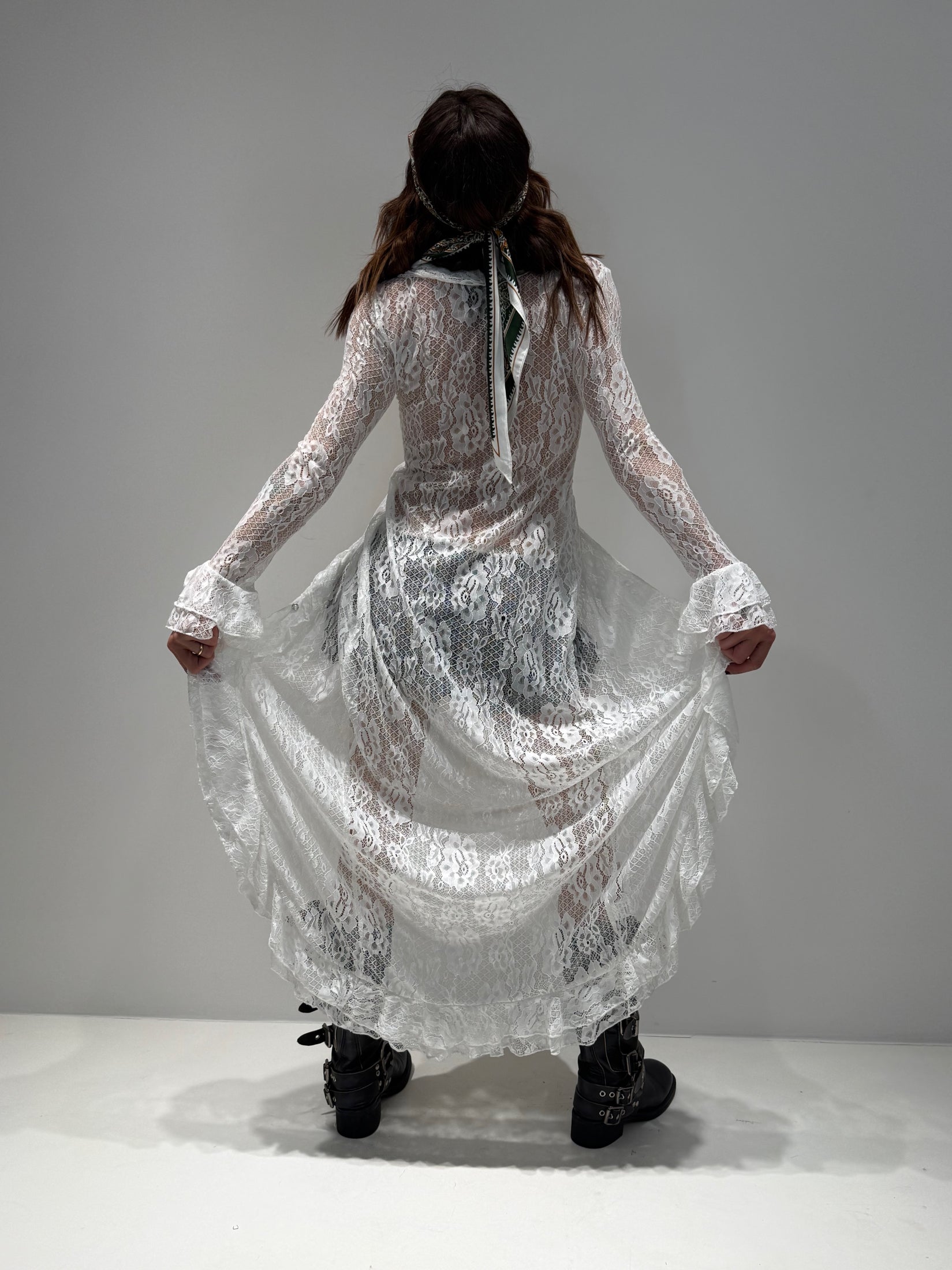 SPOLVERINO DAMIN IN PIZZO bianco|Colore:Bianco