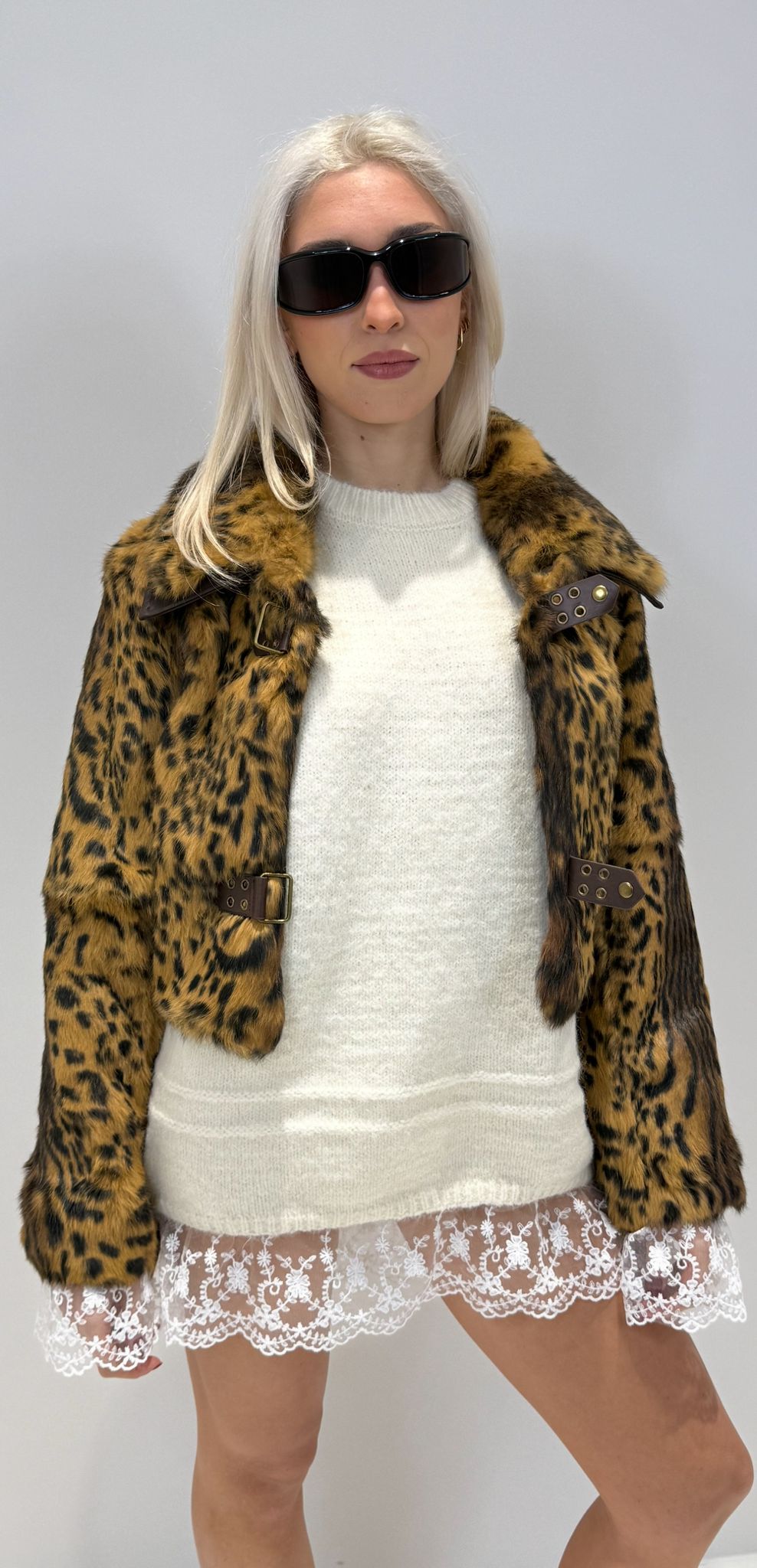 PULL ABITO CON MERLETTO PANNA