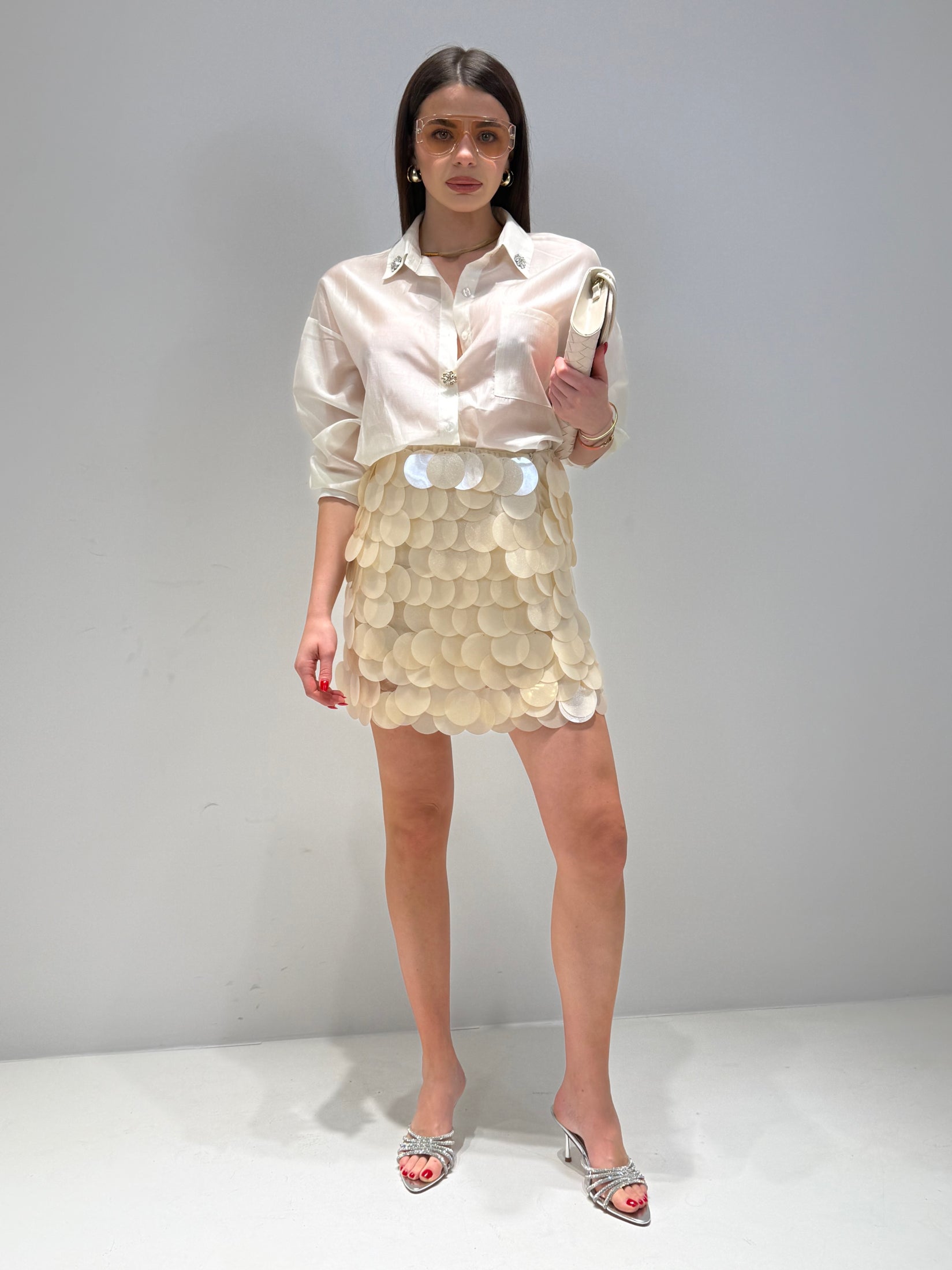 CAMICIA MONARK ecru|Colore:Ecru