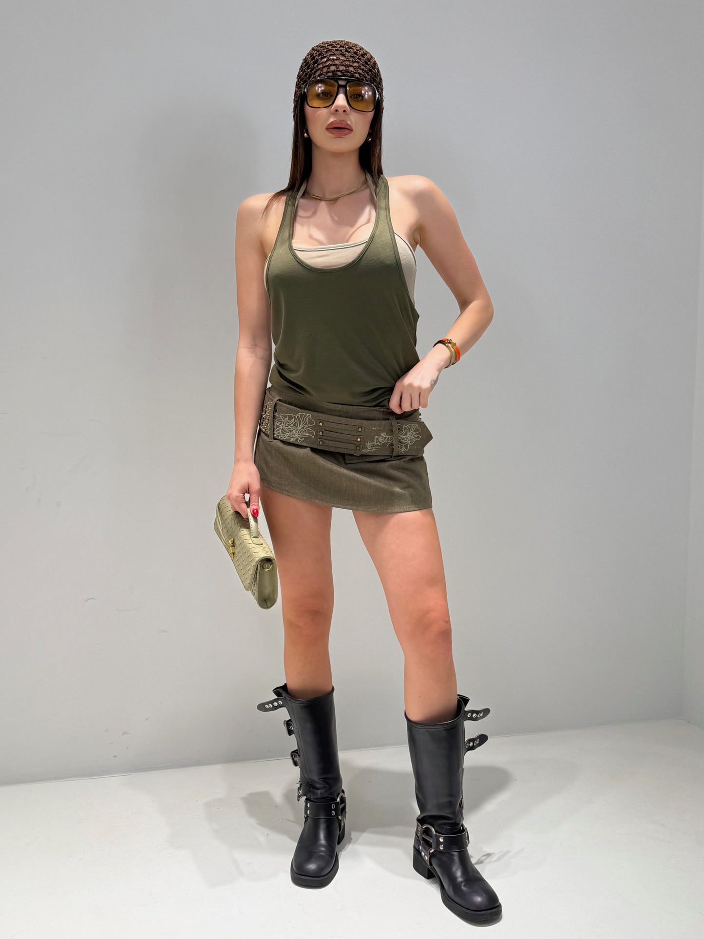 MINIGONNA LION verde militare|Colore:Verde militare
