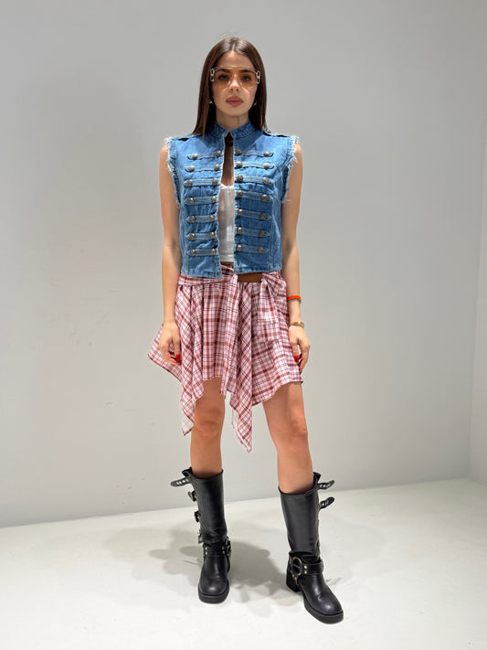 GILET NEW YORK DENIM lavaggio medio|Colore:Lavaggio medio