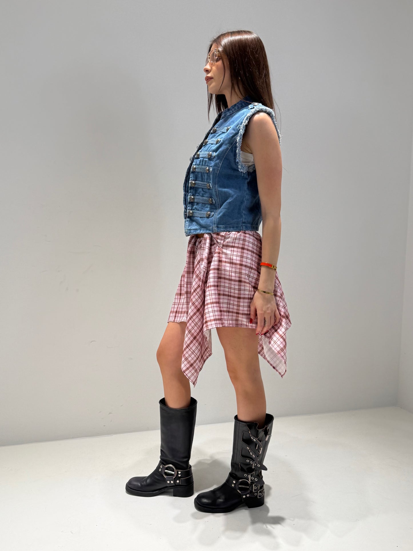 GILET NEW YORK DENIM lavaggio medio|Colore:Lavaggio medio