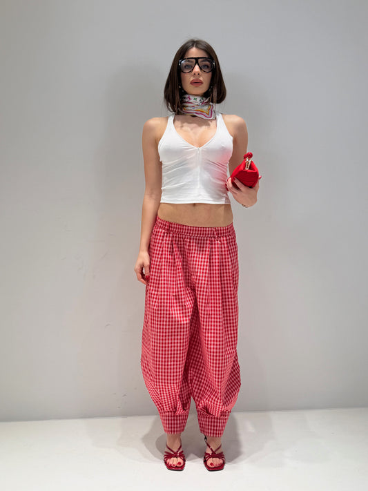 PANTALONE OVEST BERL rosso|Colore:Rosso