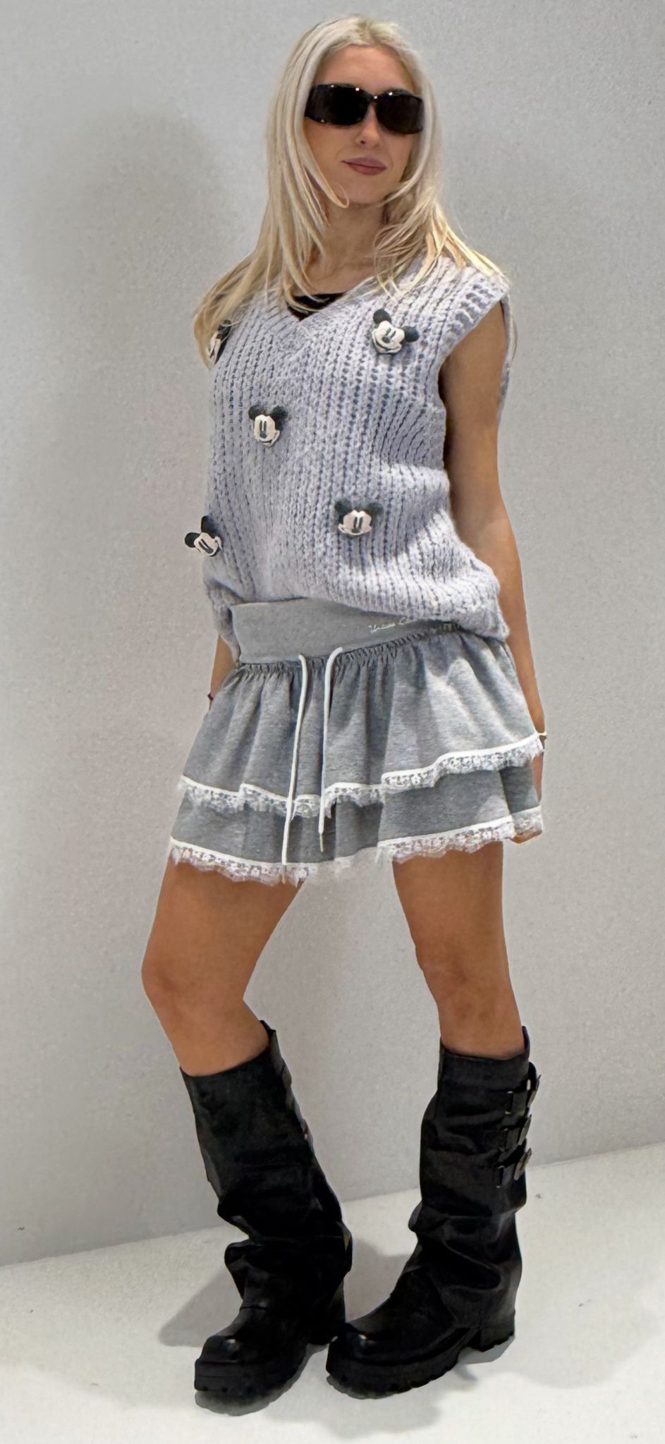 GILET LANA OVER GRIGIO