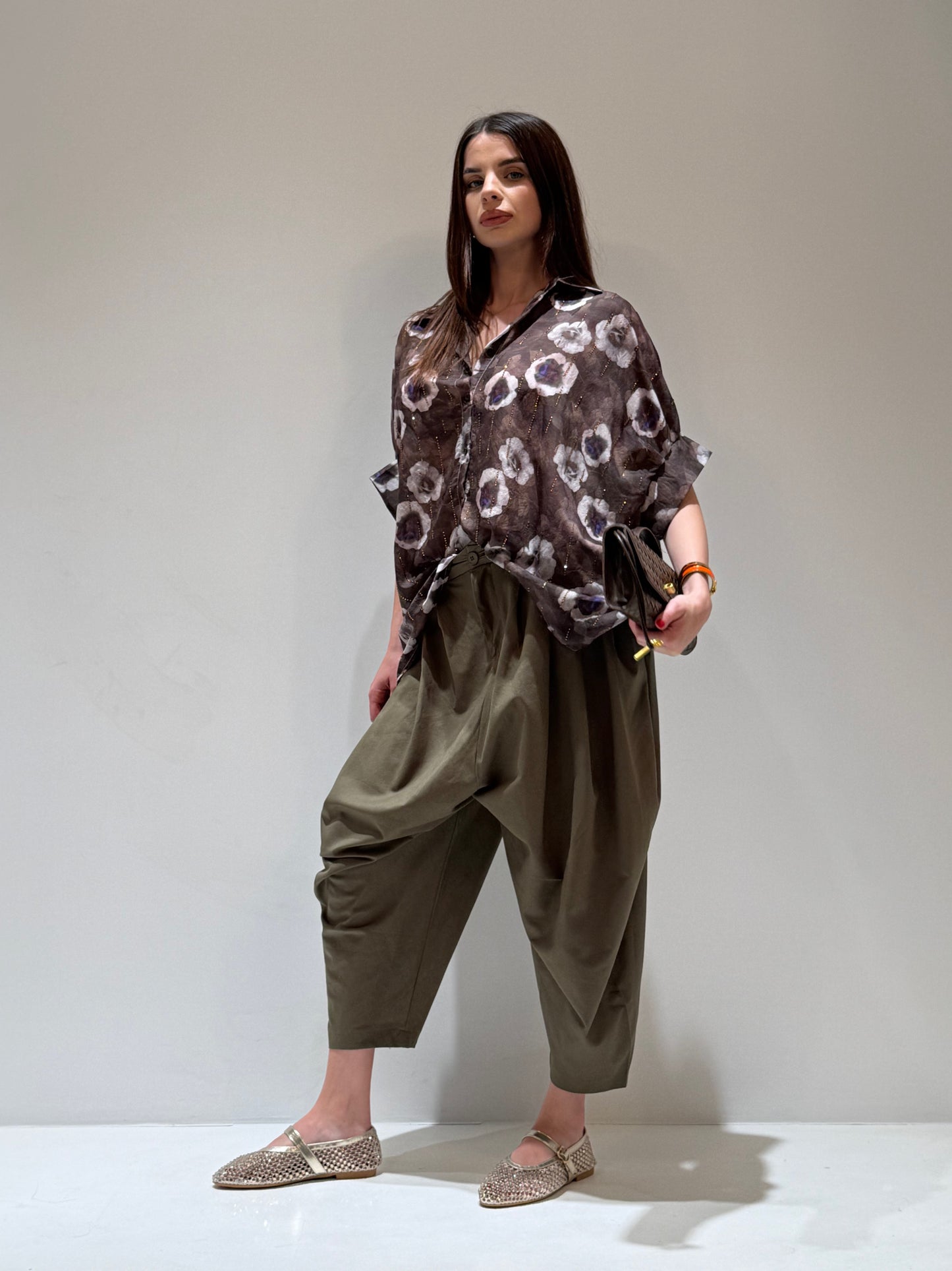 PANTALONE JAPAN KESSY verde militare|Colore:Verde militare