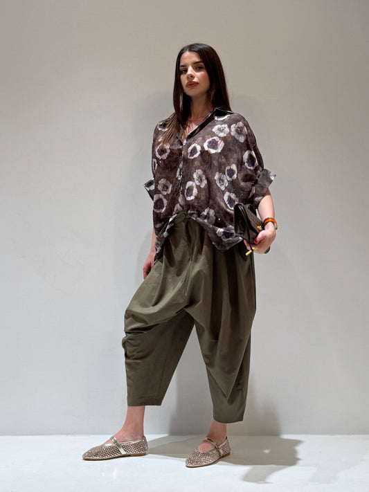 PANTALONE JAPAN KESSY verde militare|Colore:Verde militare